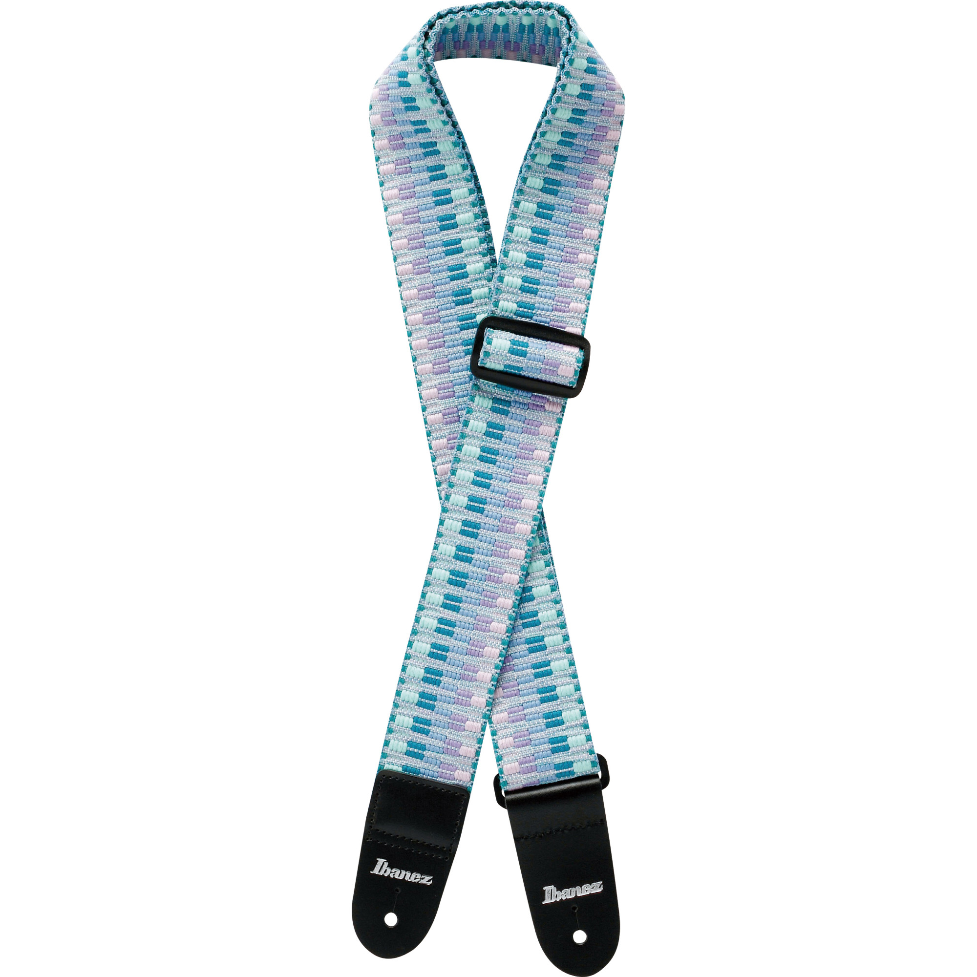 IBANEZ Braided Guitar Strap - Mint Green/Purple (GSB50-C5)