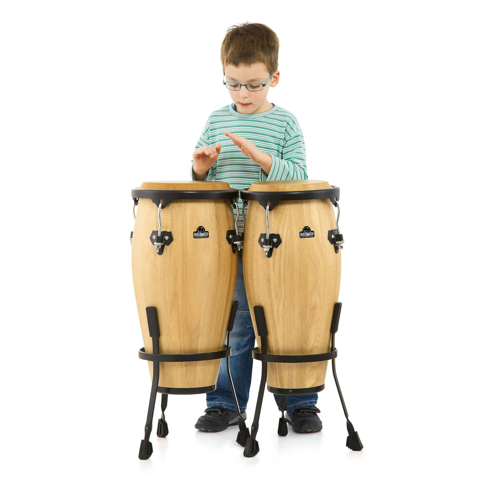 NINO Percussion Wood Conga Set - 8" &  9" (NINO89NT)