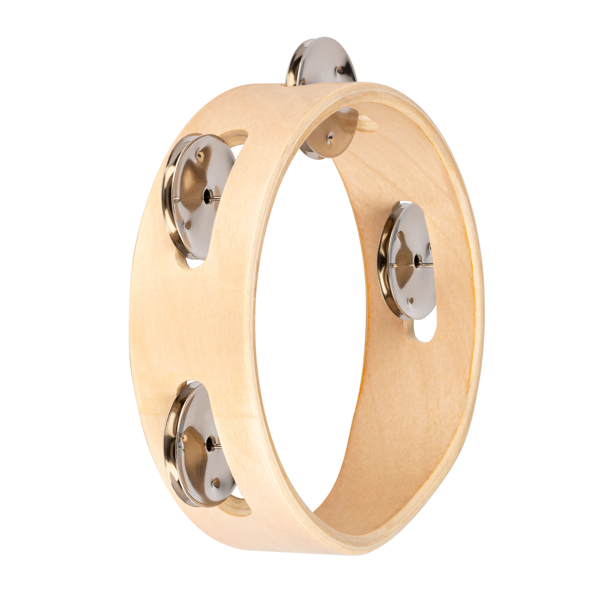 NINO Percussion Single Row Wood Tambourine - 6” Natural (NINO941)