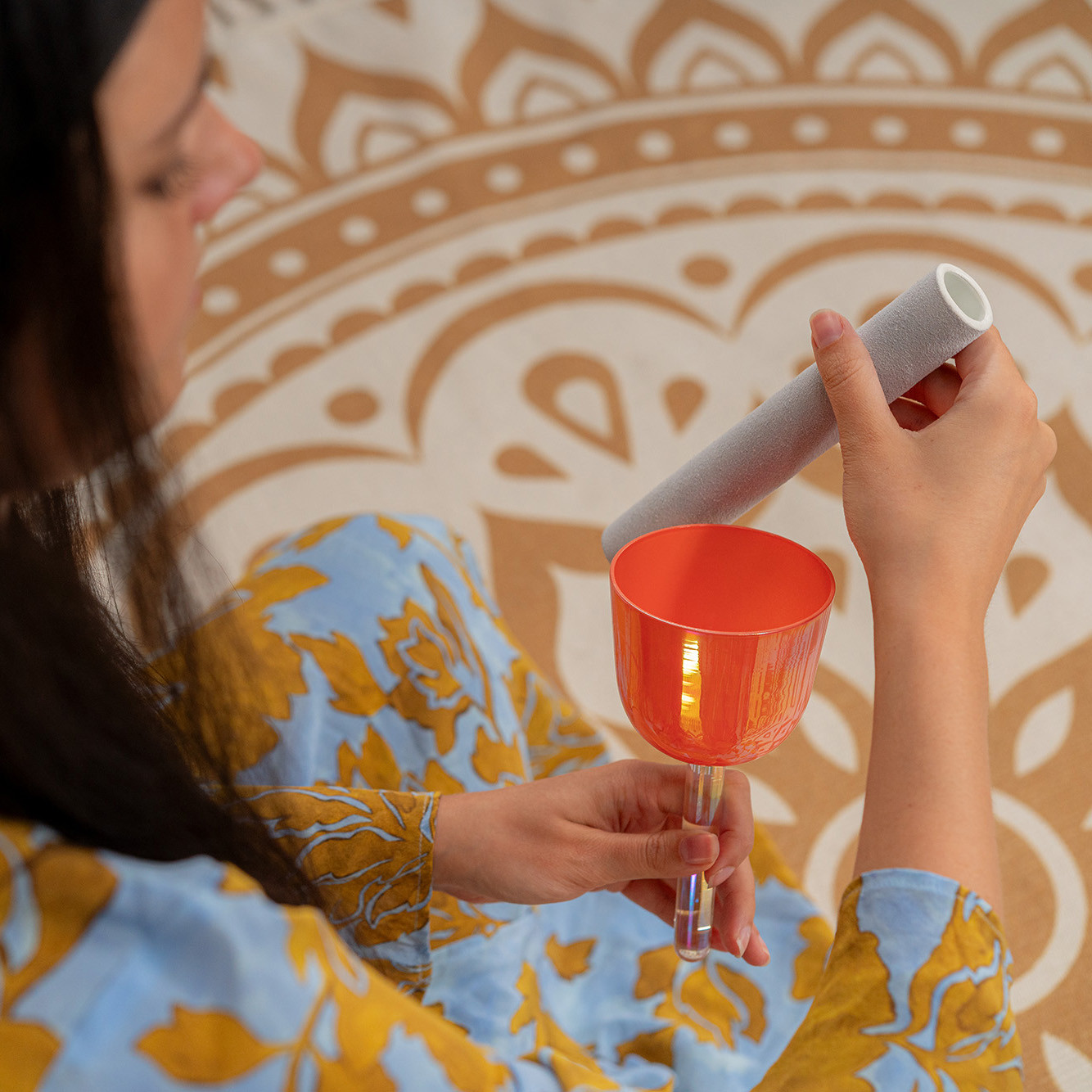 MEINL Sonic Energy 3.25" Essence Solfeggio Crystal Singing Bowl 963 Hz, Coral Reef (ESOLCSB963)