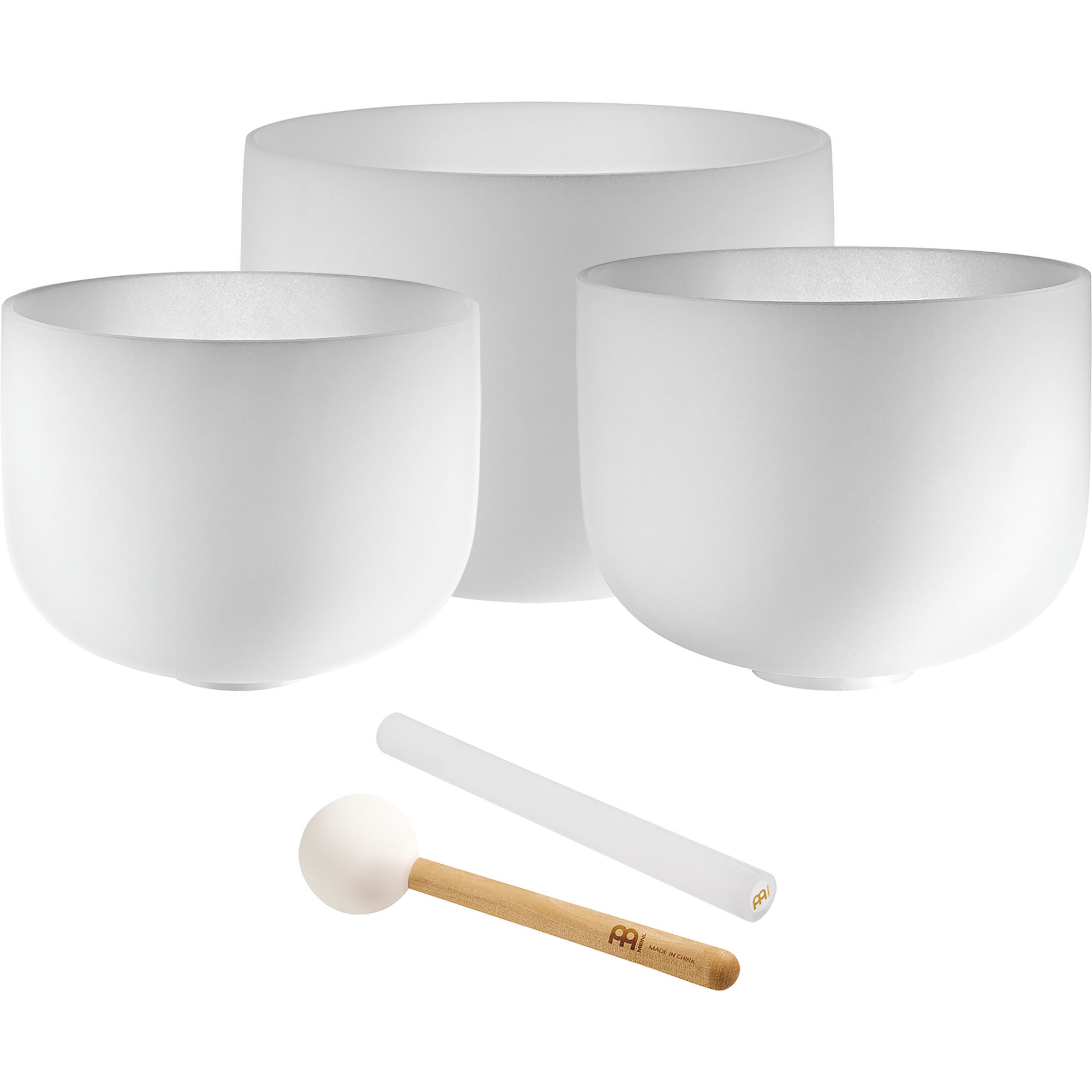 Meinl Sonic Energy 3-teiliges Crystal Singing Bowl Set, A4 / F4 / C4, 432 Hz (CSBSETAFC)