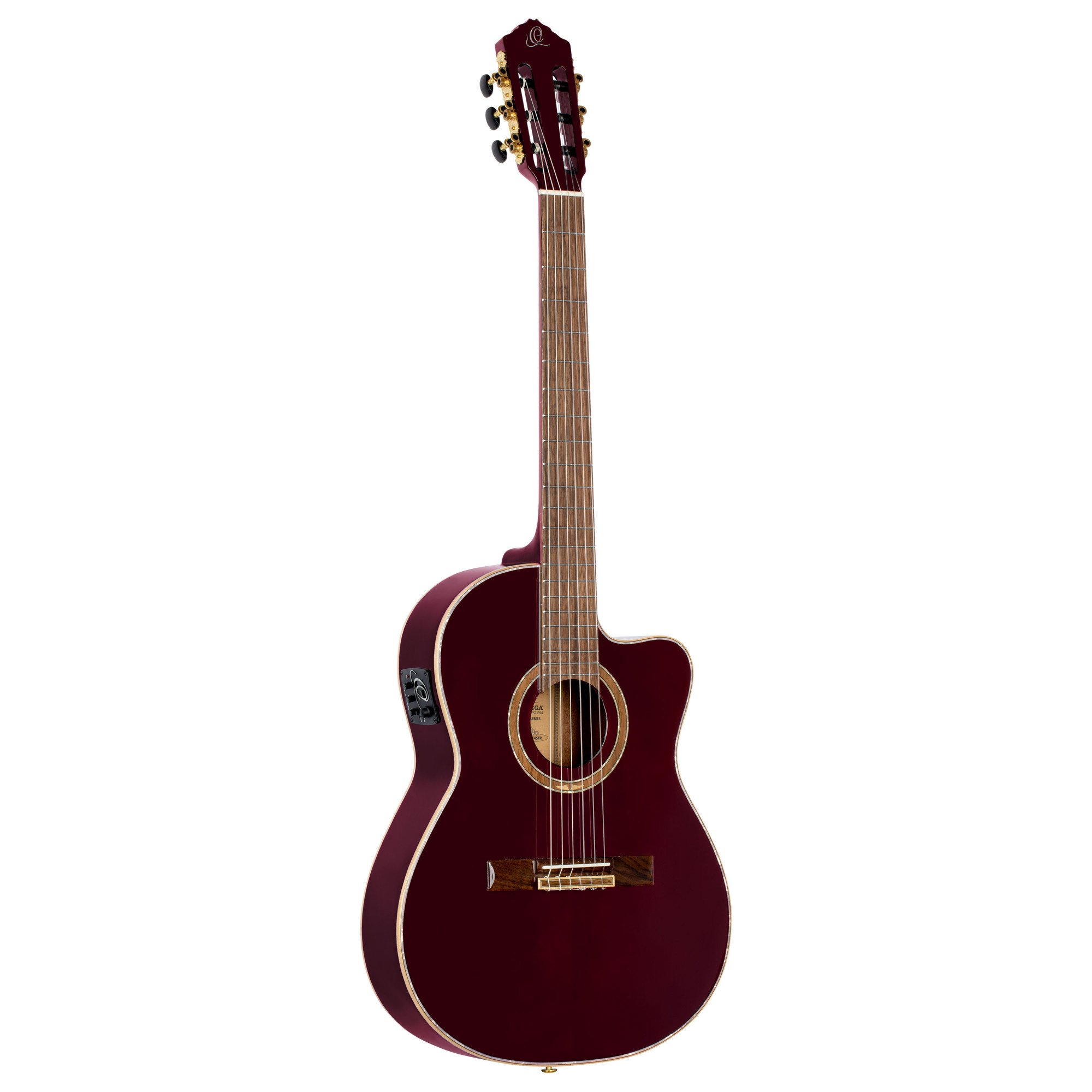 ORTEGA Performer Series 4/4 Thinline Konzertgitarre 6-String - Stained Red + Gigbag (RCE138-T4STR)