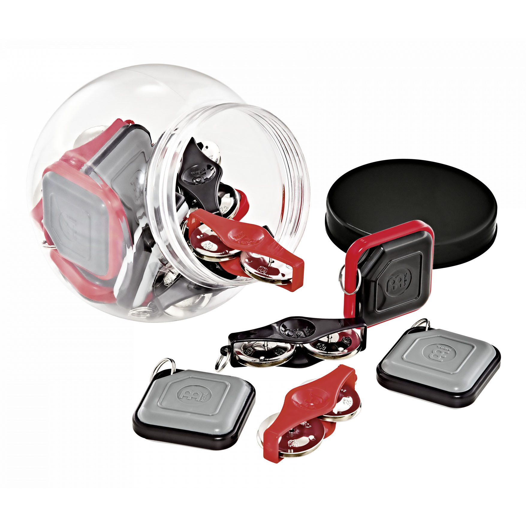 MEINL Percussion Key Ring Assortment - 10 Key Ring Shaker/8 Key Ring Tambourines + Fishbowl (KRA1)