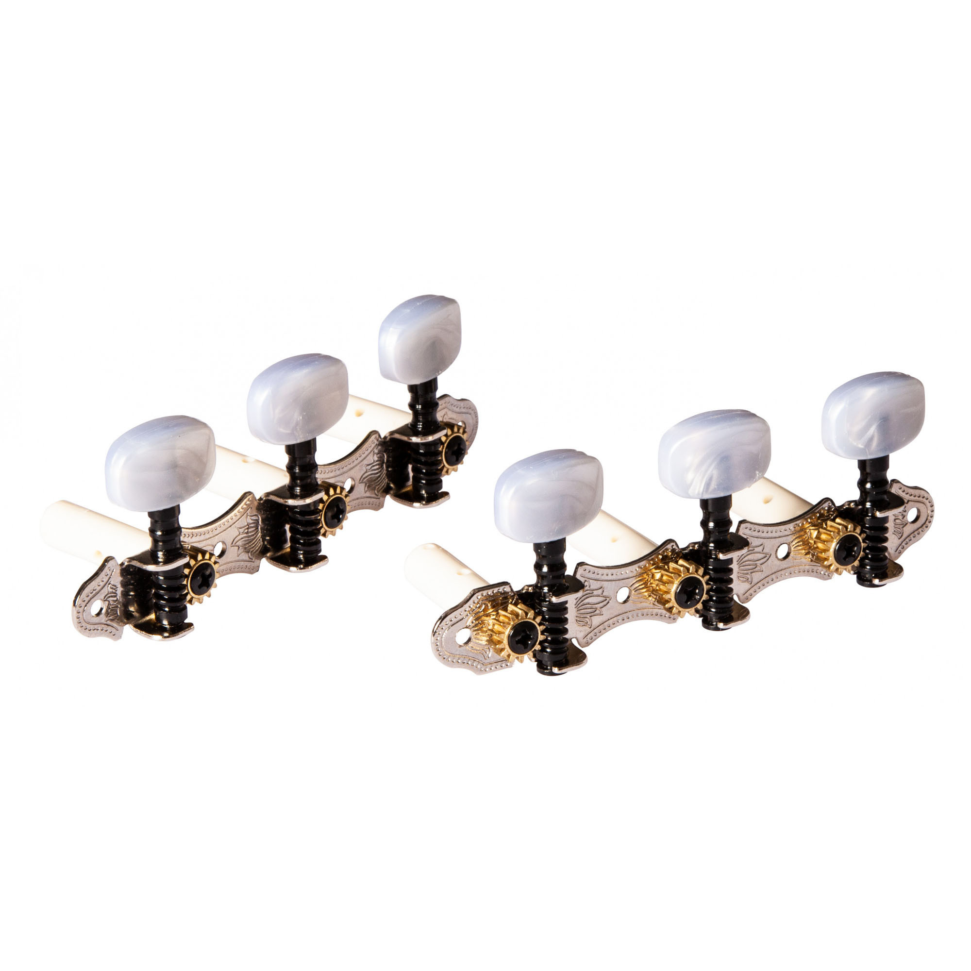 ORTEGA Family Series Guitar Tuning Machines - Chrome/White (OTM-FAMILYNT)