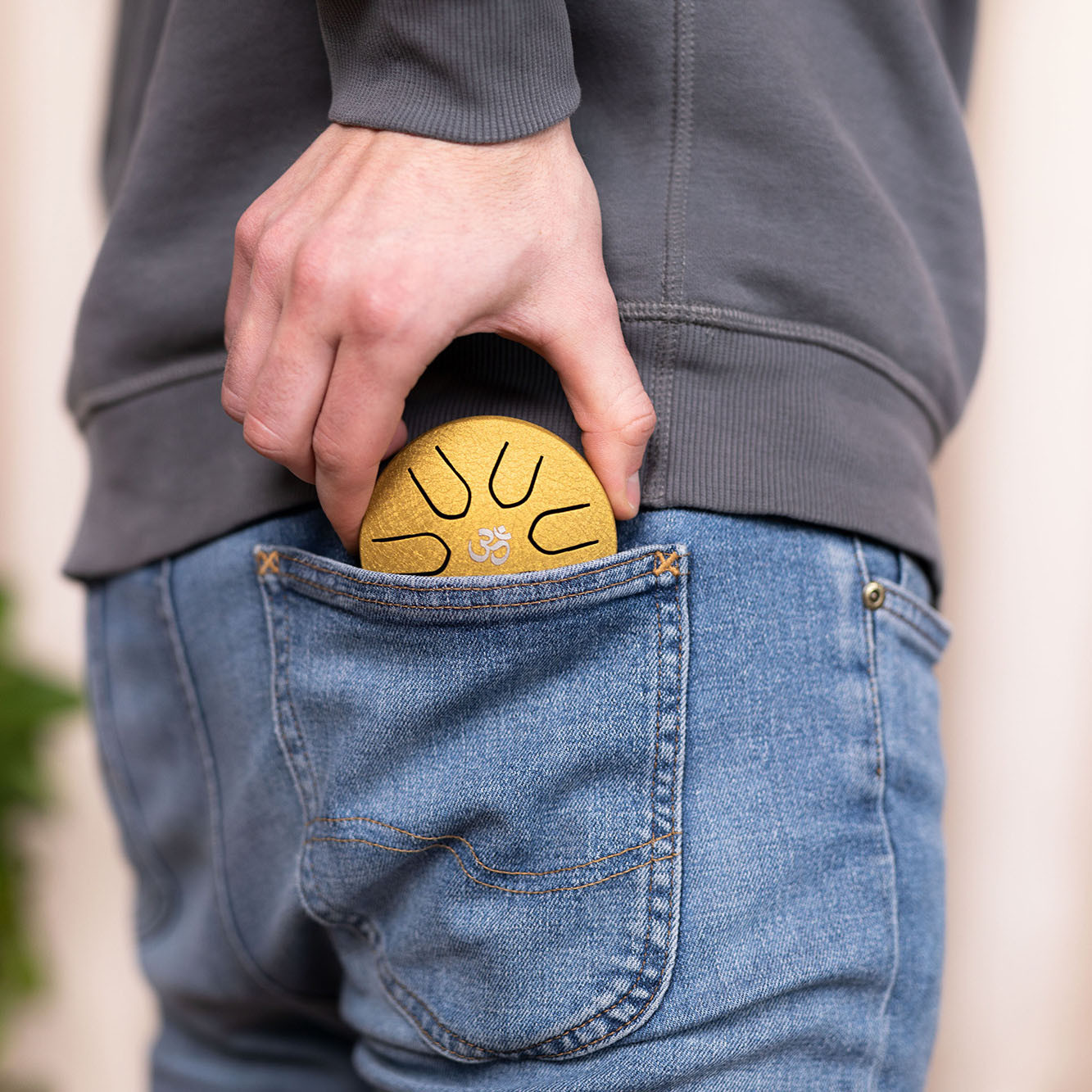 Meinl Sonic Energy 3" Pocket Steel Tongue Drum, A Dur, 6 Töne, 440 Hz, Om, Gold (PSTD3GOM)