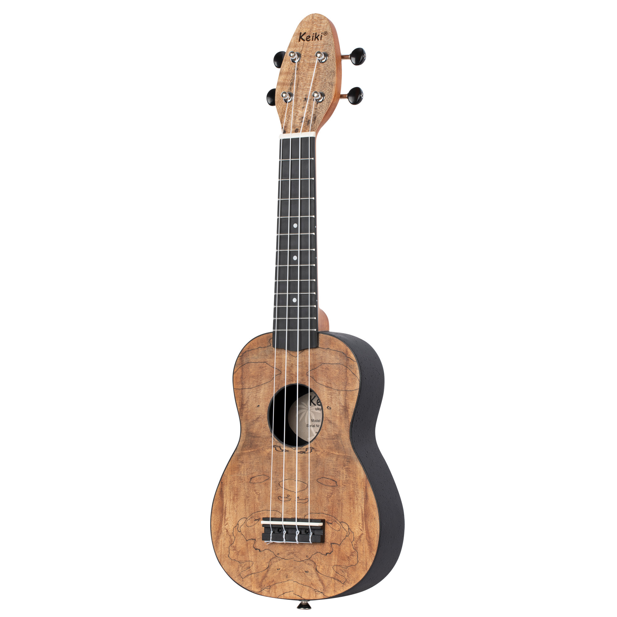 KEIKI K3 Serie Sopran Ukulele Lefty Set - Spalted Maple / ABS (K3-SPM-L)
