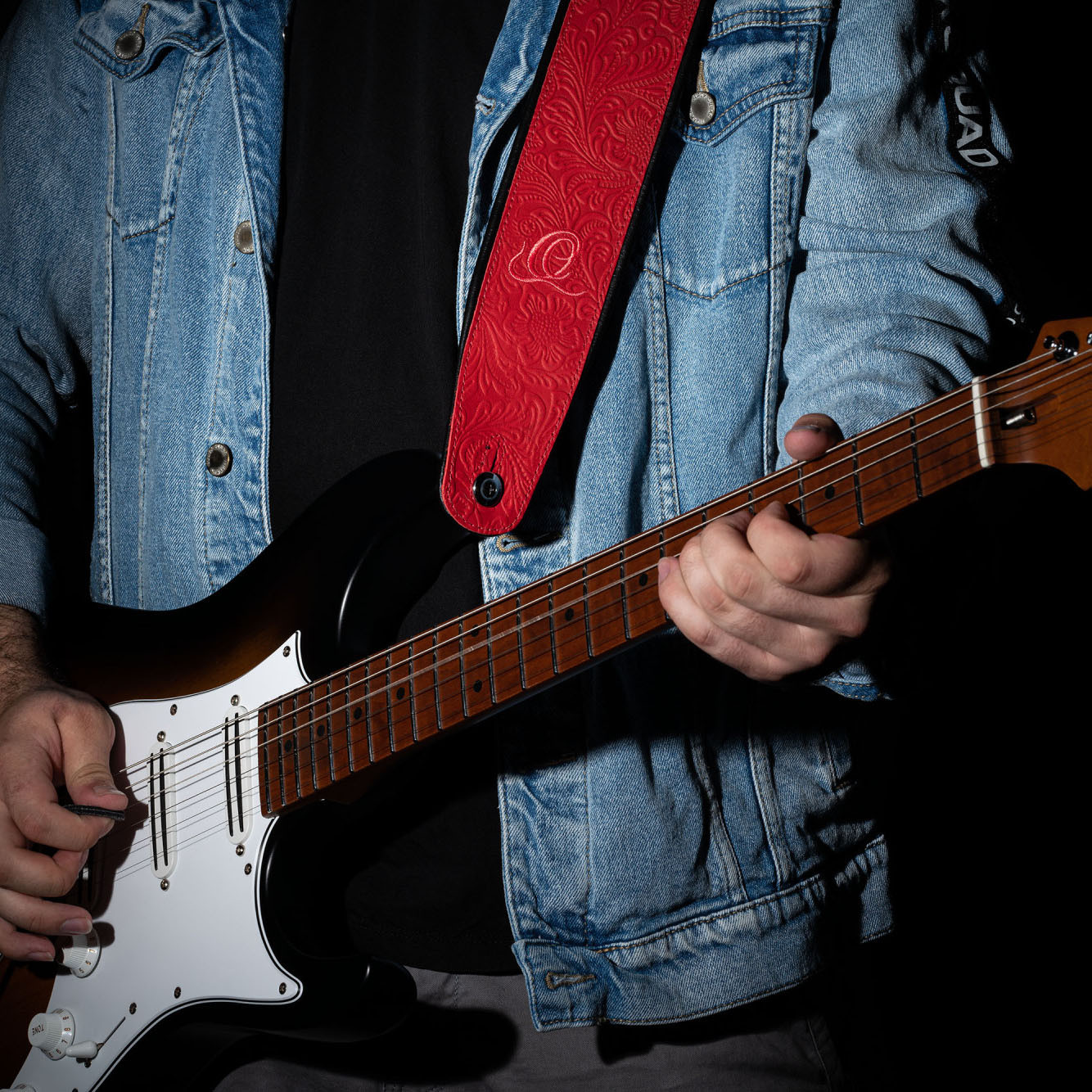 ORTEGA Genuine-Leather Guitar-Strap - Byzantine Fire (OSBY-3)