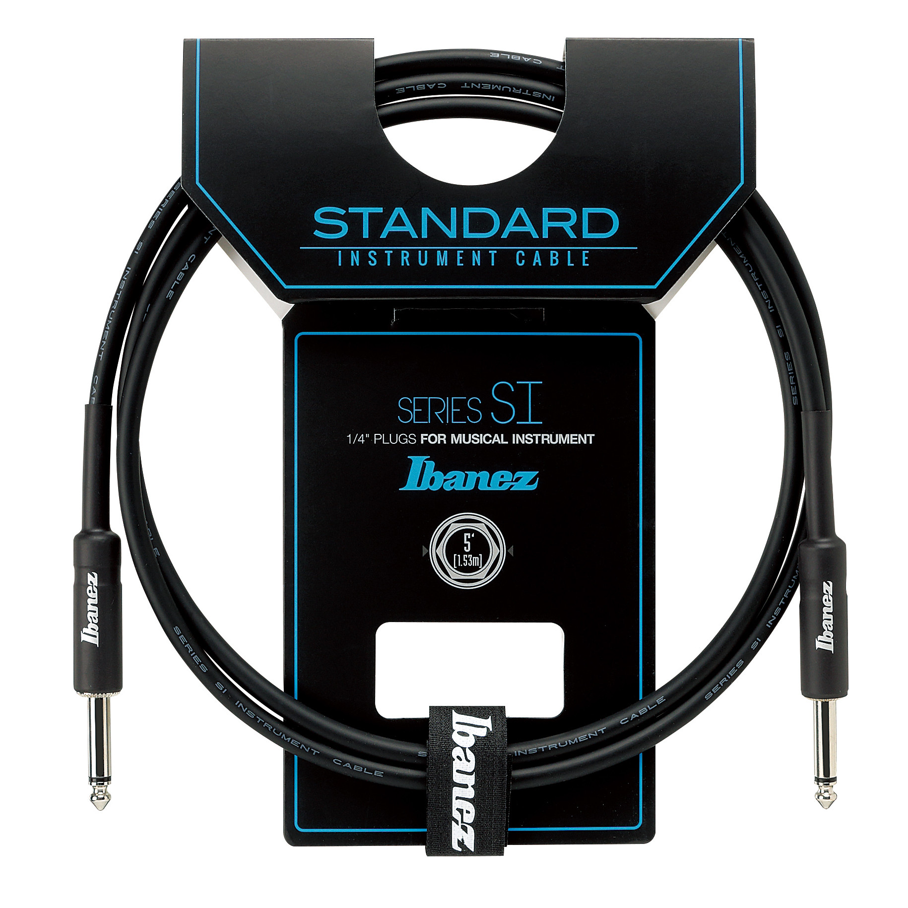 IBANEZ Instrumentenkabel 1,52m Schwarz 2 gerade Stecker (SI5)