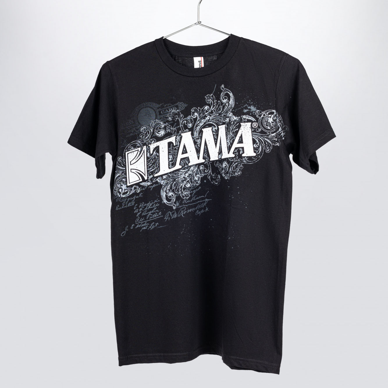 TAMA T-Shirt in schwarz mit Flourish Tee Print (TT11FLOBK-S)