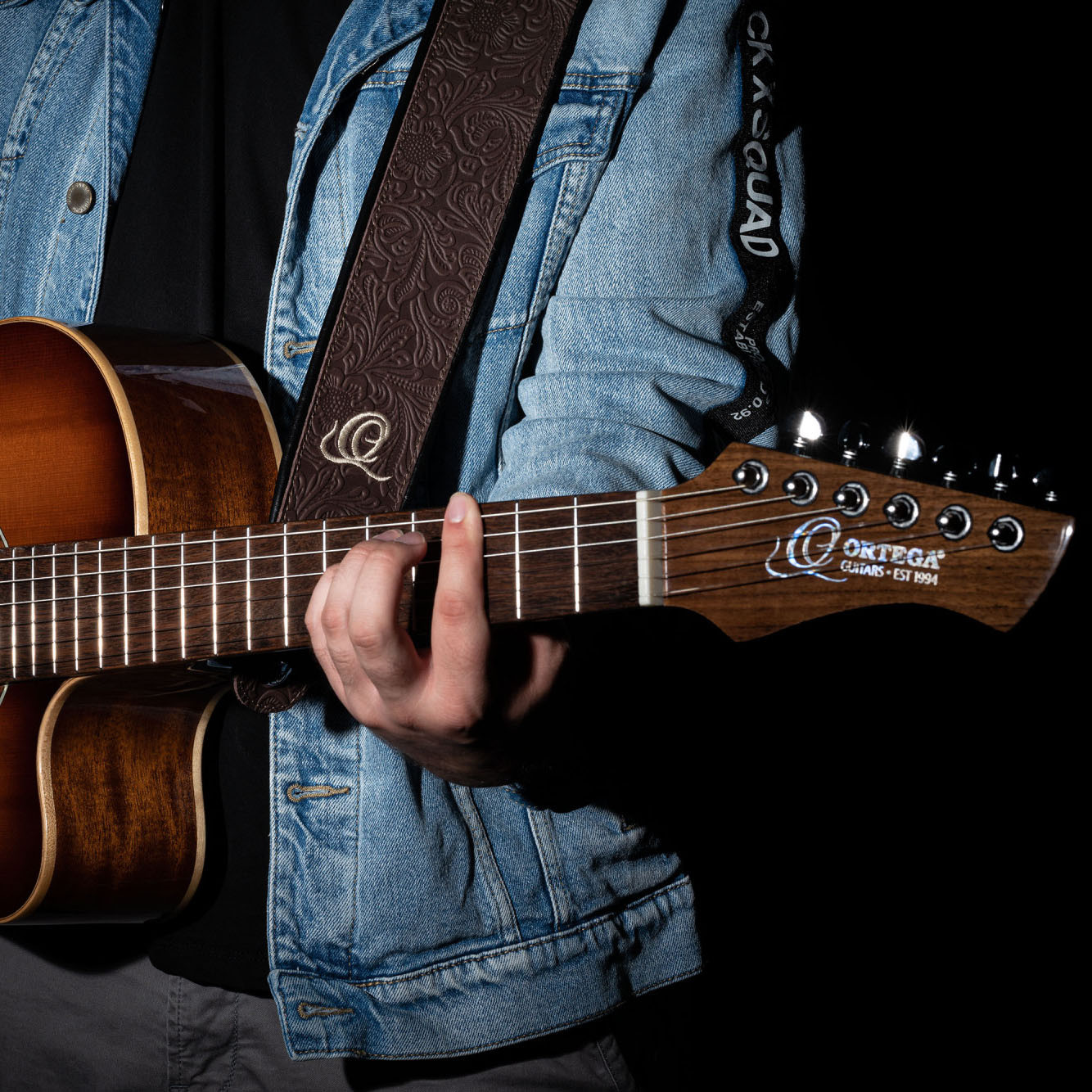 ORTEGA Genuine-Leather Guitar-Strap - Byzantine Cocoa (OSBY-2)