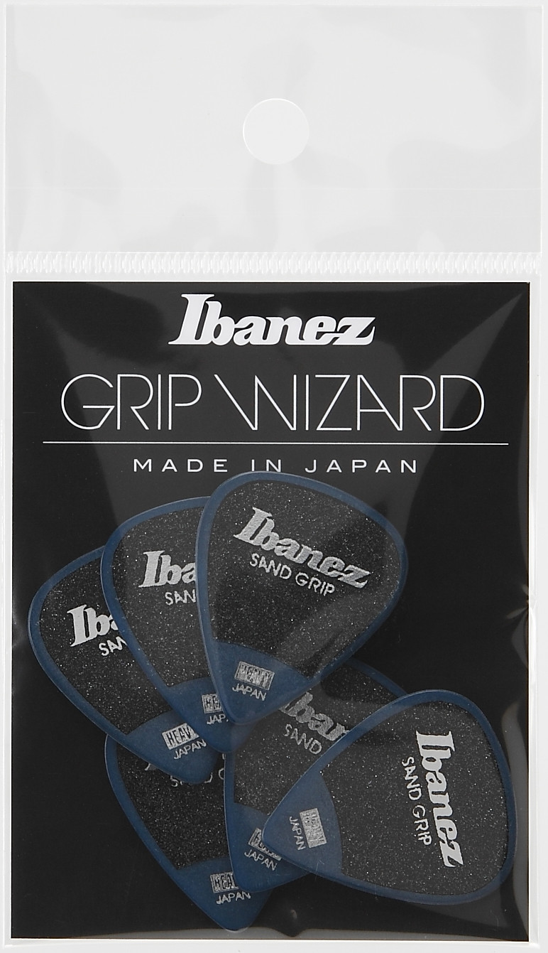 IBANEZ Grip Wizard Series Sand Grip Flat Picks - 6 pcs (PPA14HSG-DB)