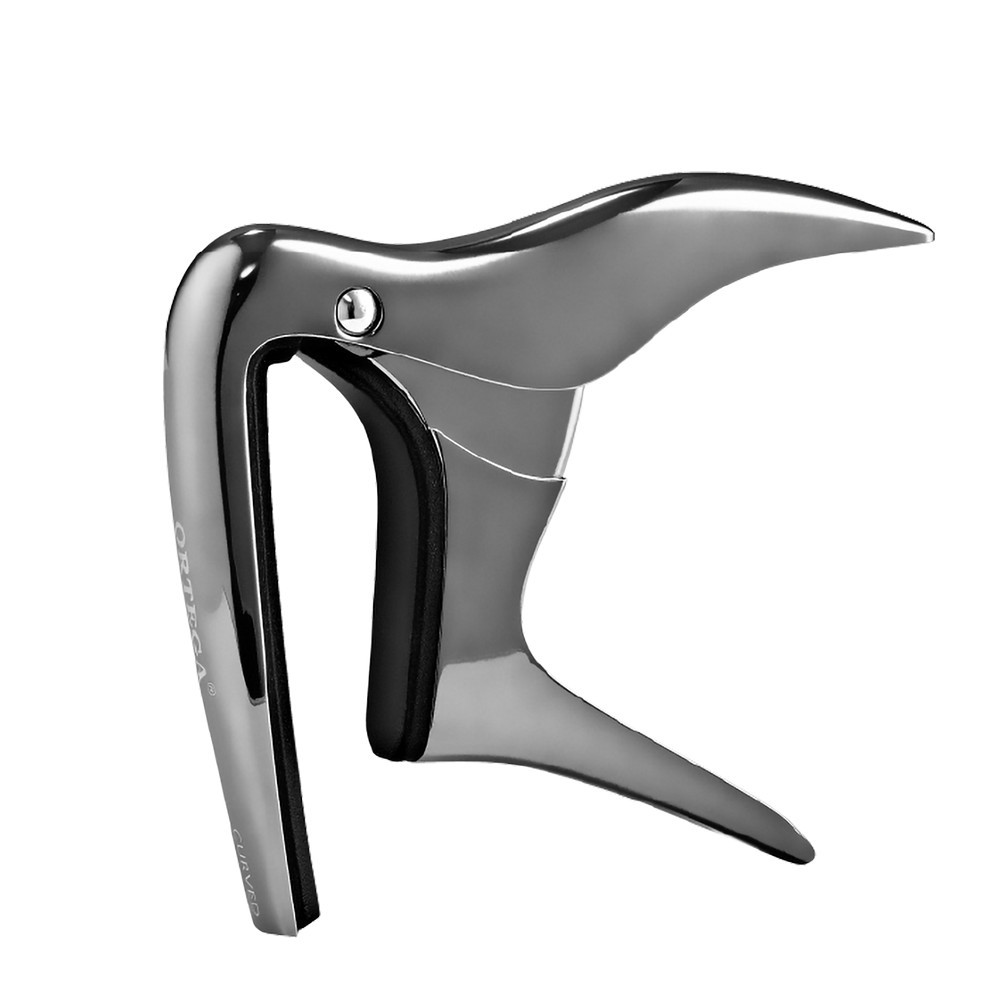 ORTEGA Curved Guitar Capo - Black Chrome (OCAPOCV-BCR) | OCAPOCV-BCR