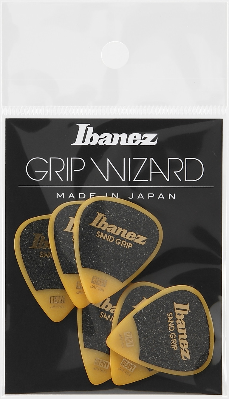 IBANEZ Grip Wizard Series Sand Grip Flat Picks - 6 pcs (PPA14HSG-YE)