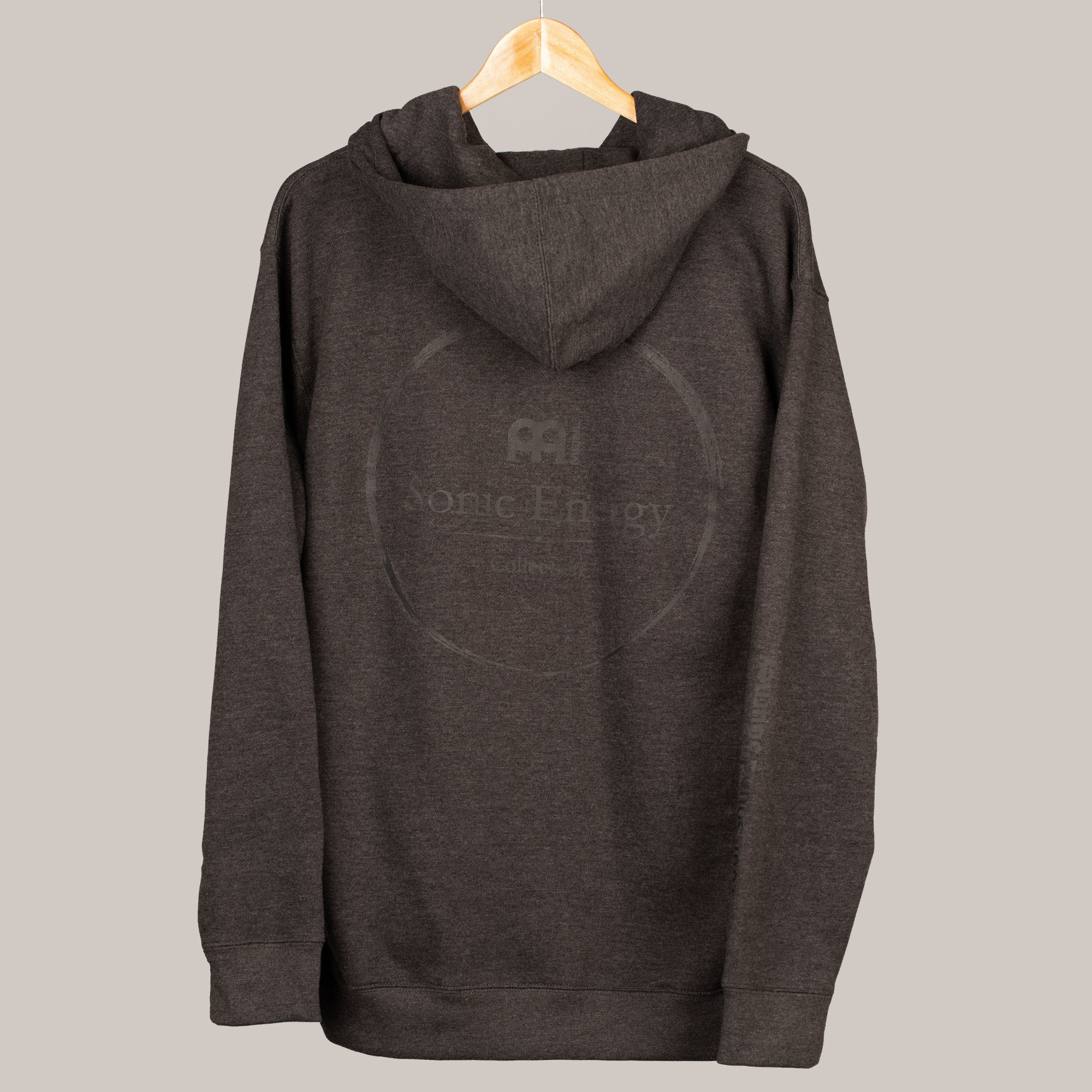 Meinl Sonic Energy Hoodie Charcoal with black front, back & sleeve print (SE-HO-CHA-L)