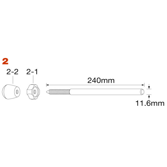 TAMA Bassdrum Legs - Black Nickel, 2teilig, für Imperialstar (MSPIPT2BN)
