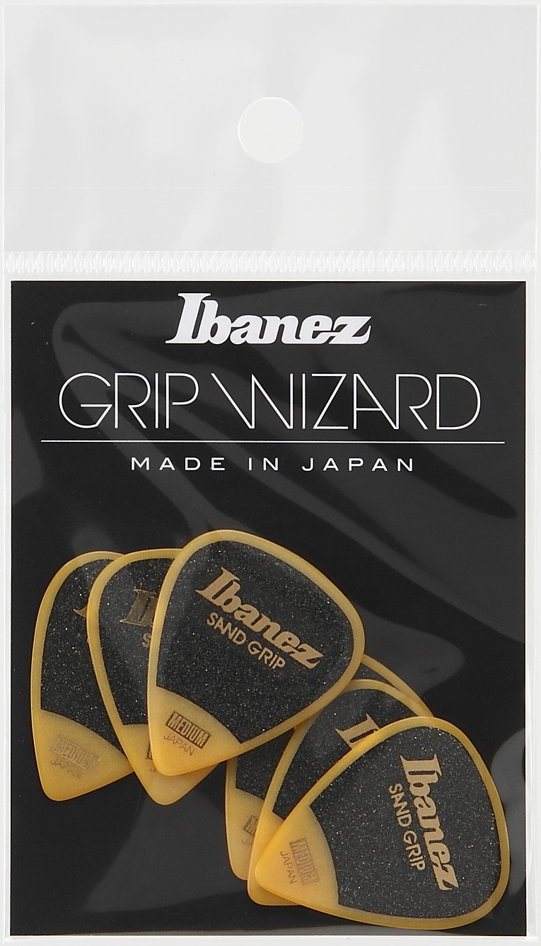 IBANEZ Grip Wizard Series Sand Grip Flat Picks - 6 pcs (PPA14MSG-YE)