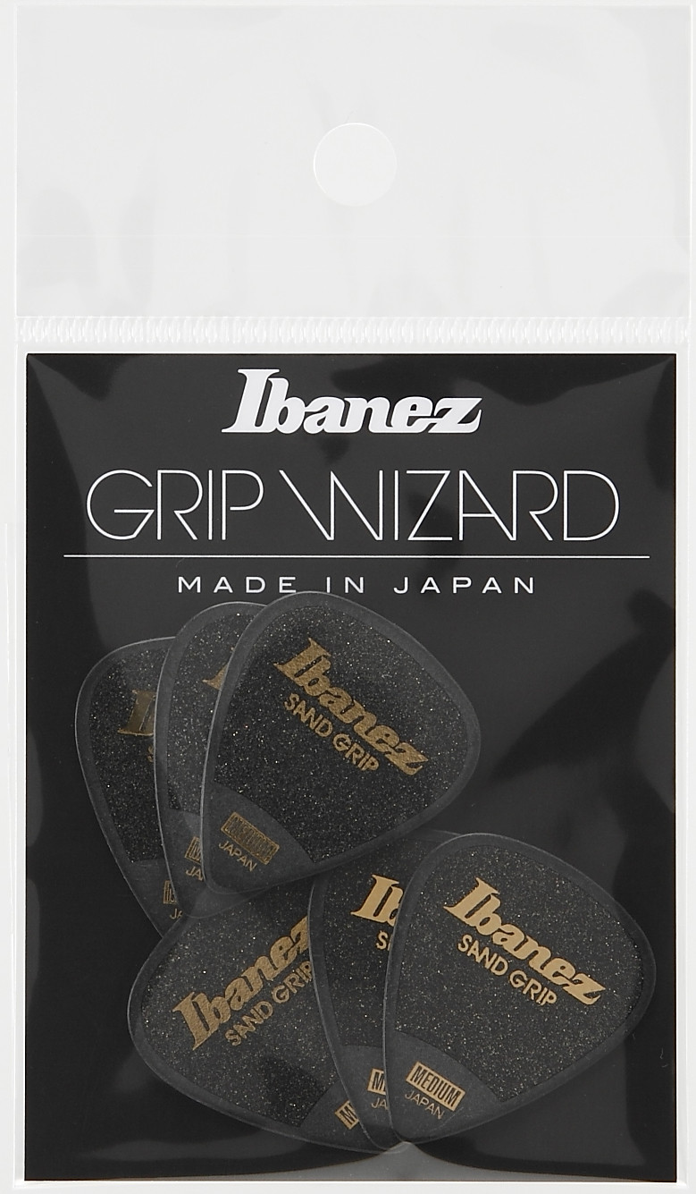 IBANEZ Grip Wizard Series Sand Grip Flat Picks - 6 pcs (PPA14MSG-BK)