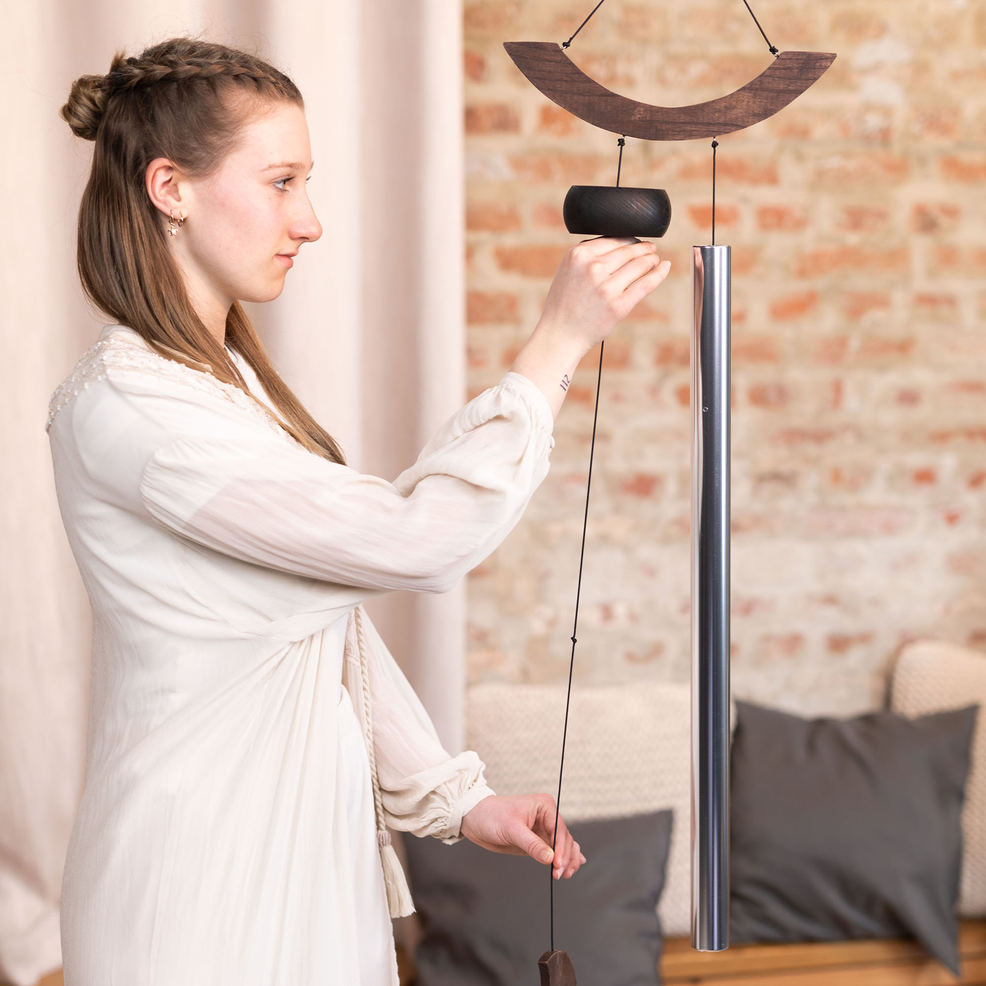 Meinl Sonic Energy Moon Meditation Chime 49"/125 cm - 432 Hz - Curved Suspension/Silver (MMC49S)