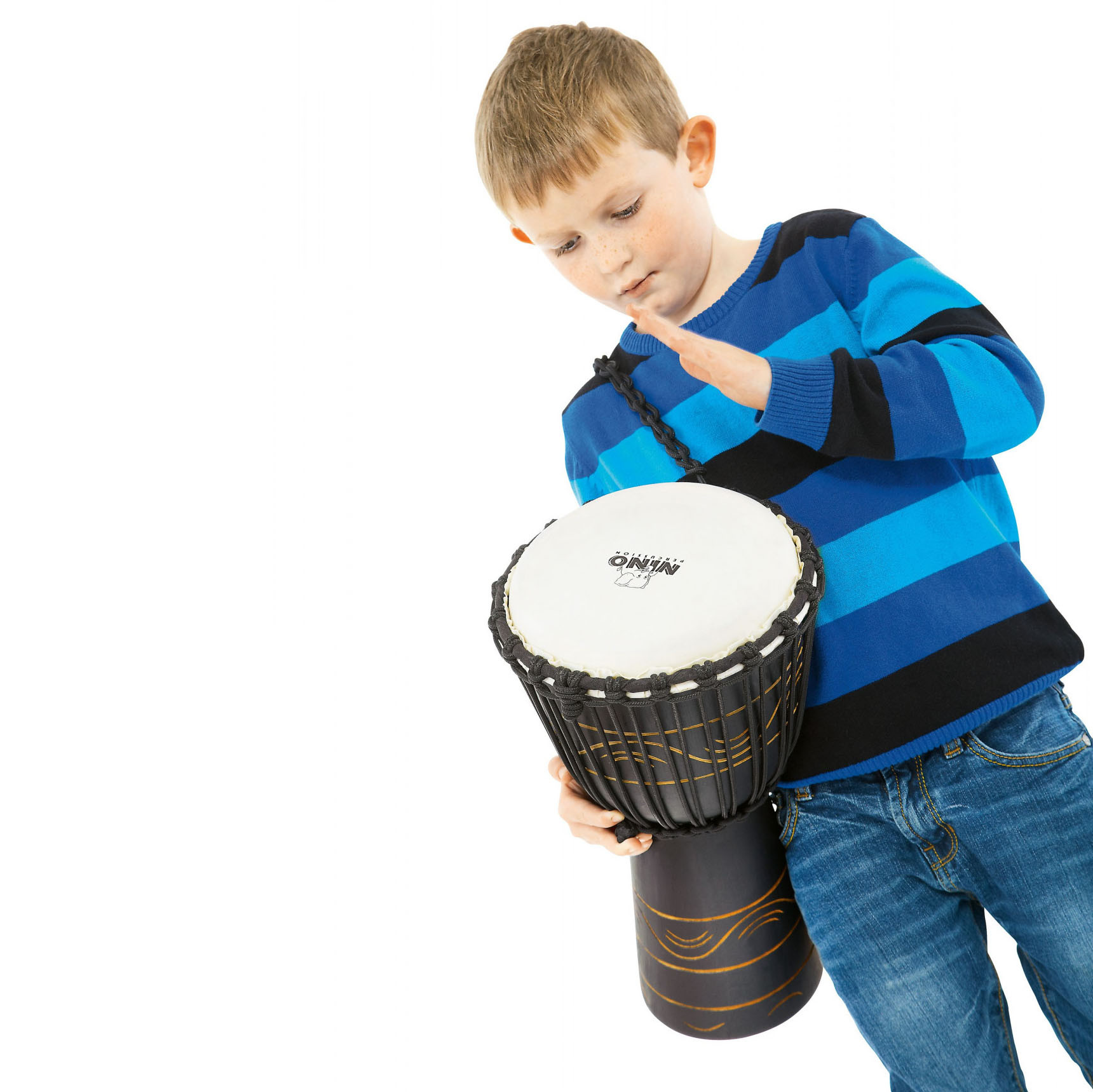 NINO Percussion Moon Rhythm Series Original African Style Rope Tuned Wood Djembe - 8" (NINO-ADJ4-S)