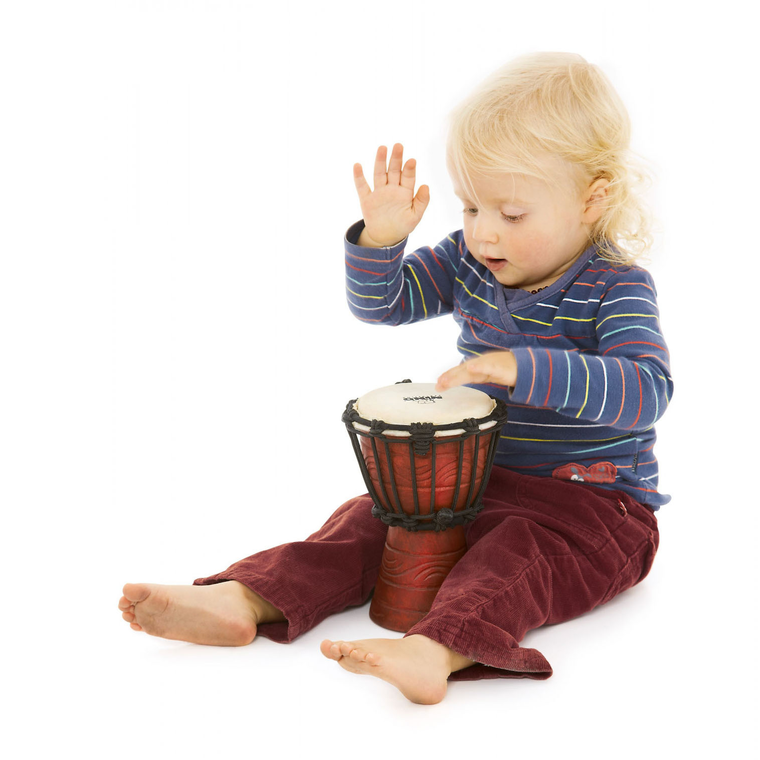 NINO Percussion Water Rythm Series Original African Style Rope Tuned Wood Djembe - 4 1/2" (NINO-ADJ2-XXS)