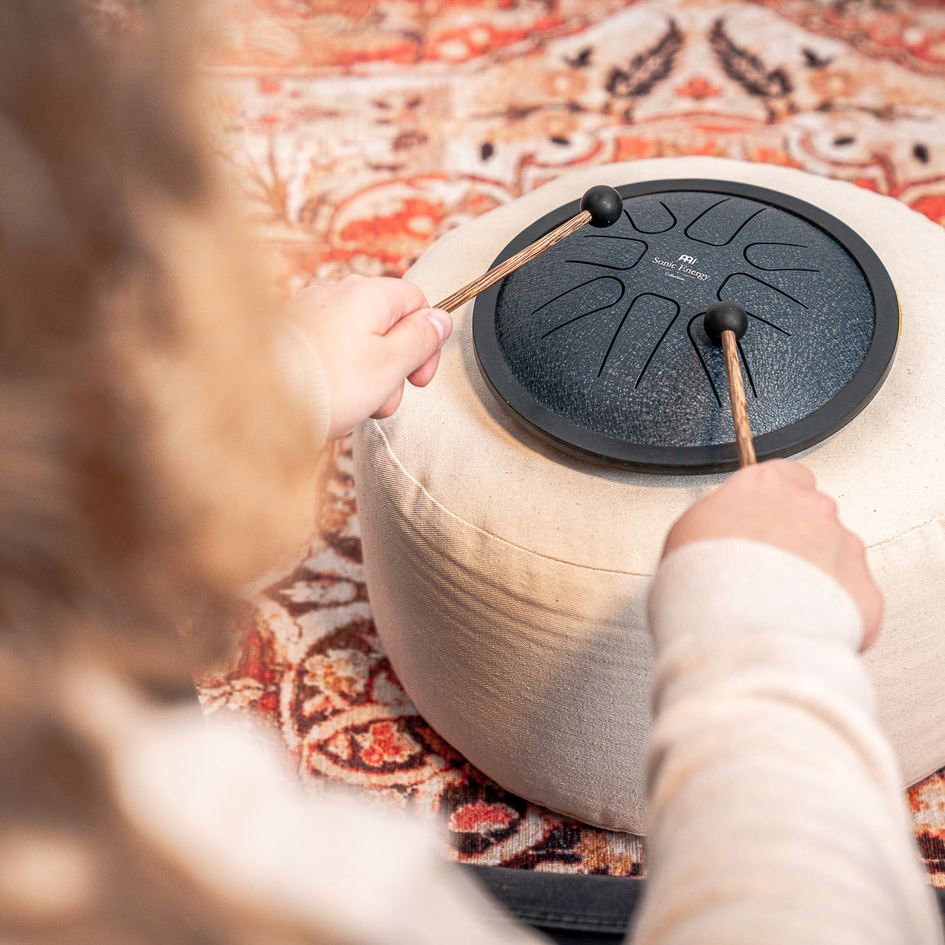 Meinl Sonic Energy 7" Small Steel Tongue Drum, G Moll, 8 Töne, 440 Hz, Marineblau (SSTD2NB)