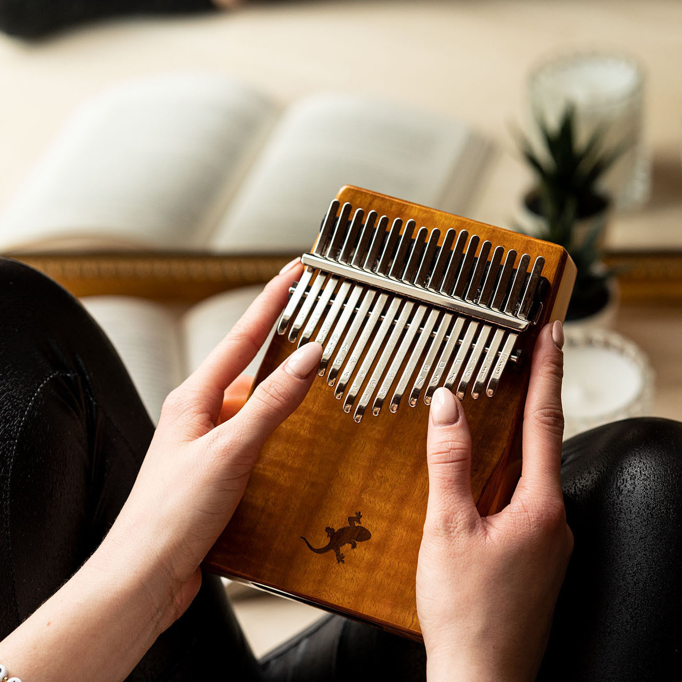 ORTEGA Lizard Series Kalimba 17 Töne - Solid Golden Phoebe (OKB3)