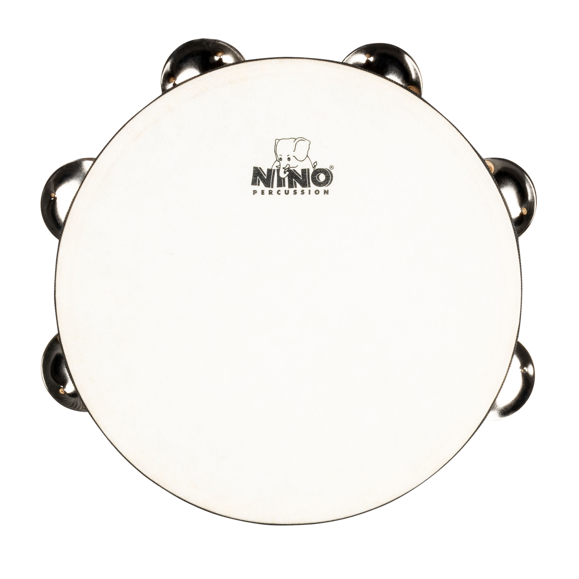 NINO Percussion Tamburin mit Kunststofffell zweireihig - 8” Natural (NINO946)