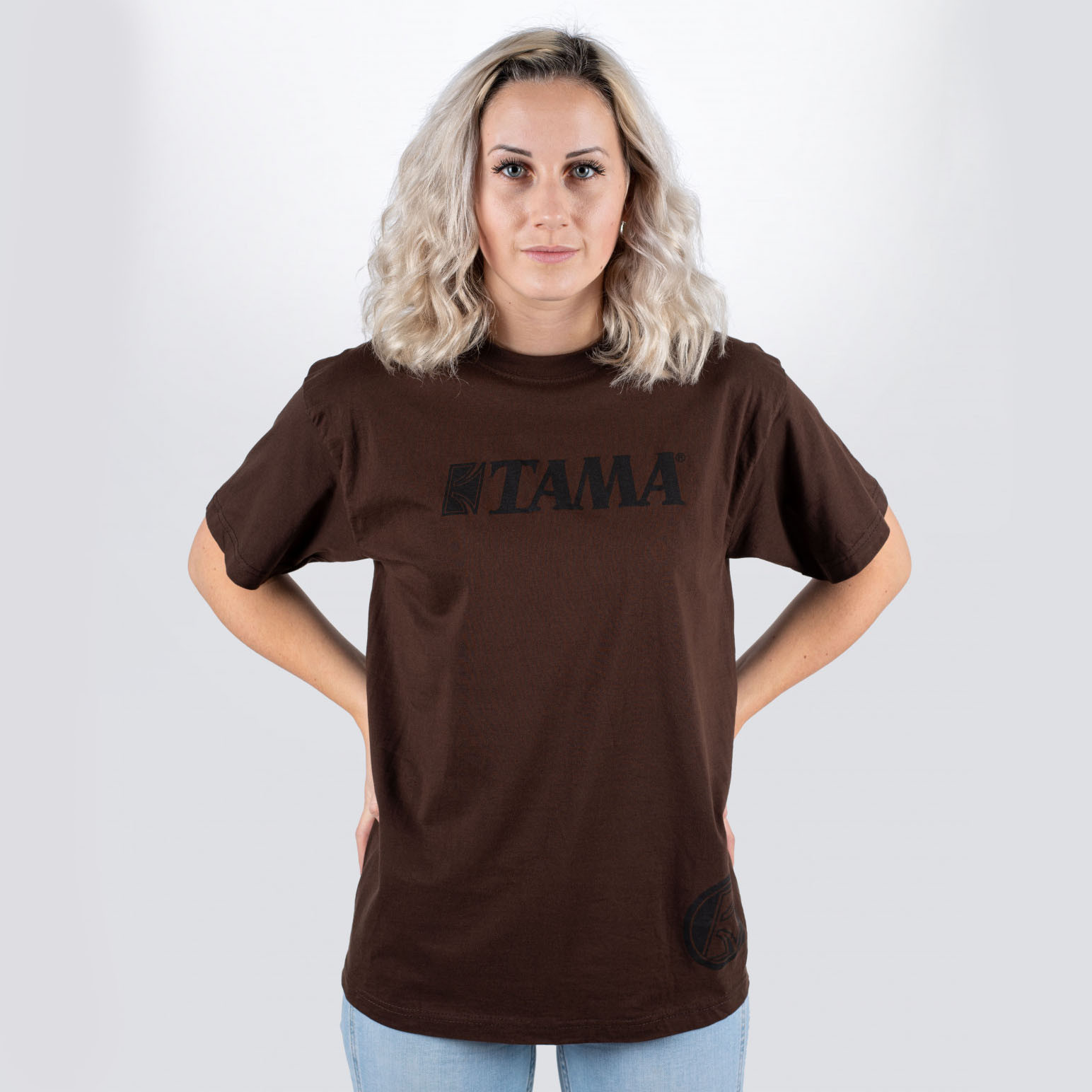 TAMA T-Shirt in braun mit Logo auf der Brust (TT313-S)