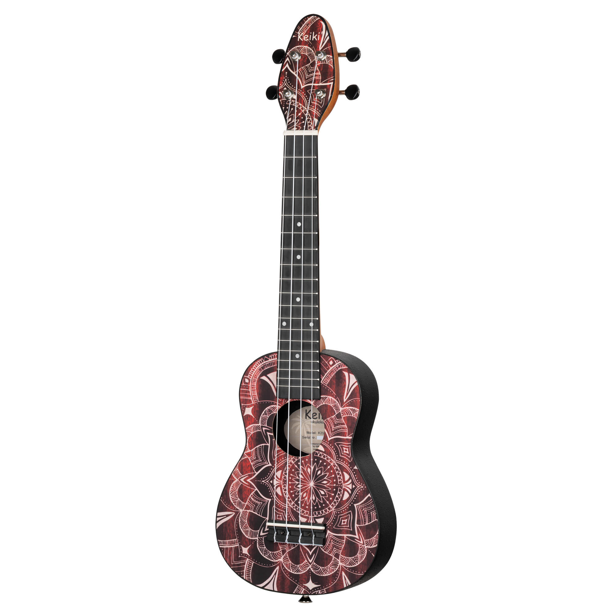 KEIKI K2 Serie Superscale Sopran Ukulele Set - Agathis / Red Kaleidoscope (K2SS-RKC)