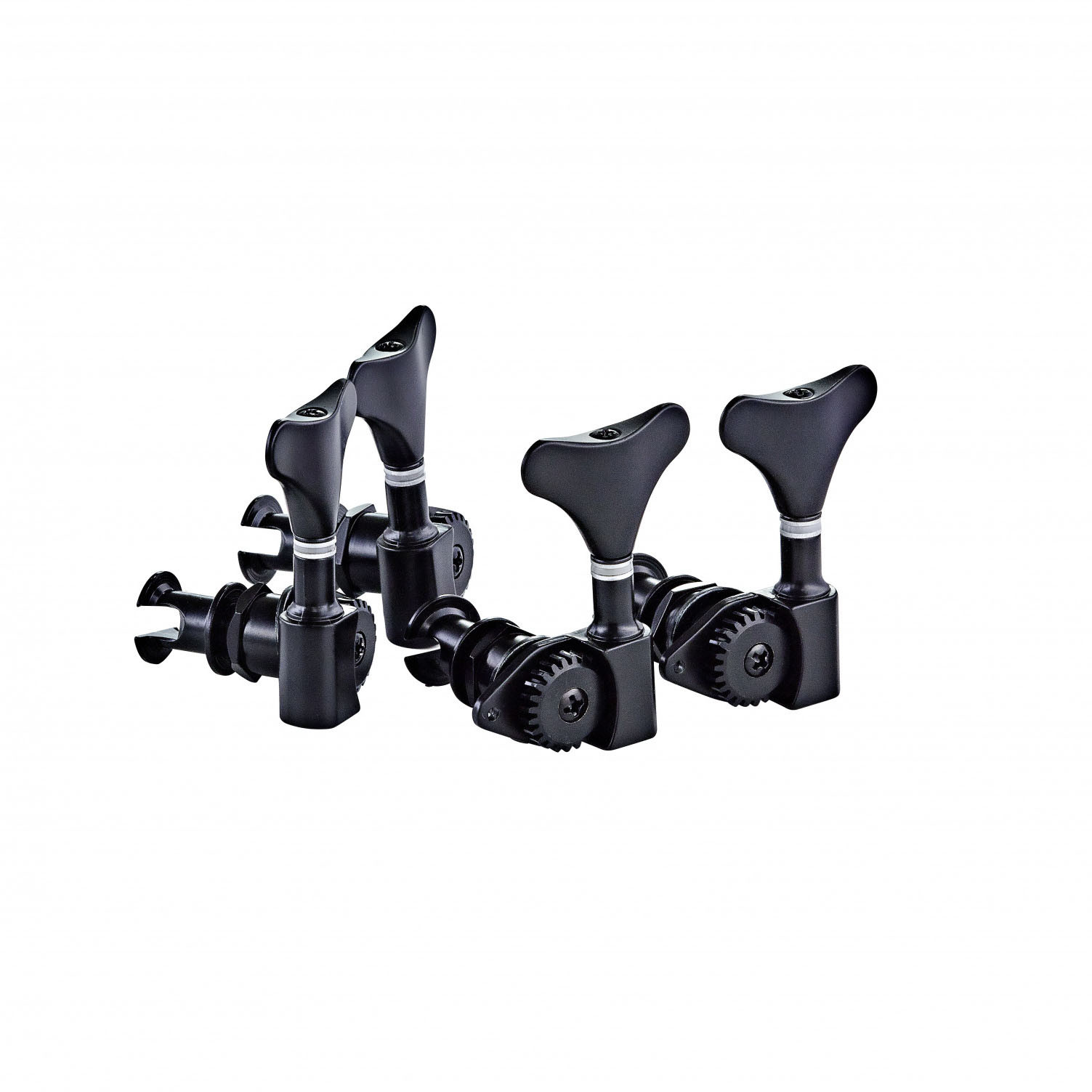 ORTEGA 2+2 Open Gear Uke-Bass Tuning Machines - Gloss Black (OTMUB-GB)