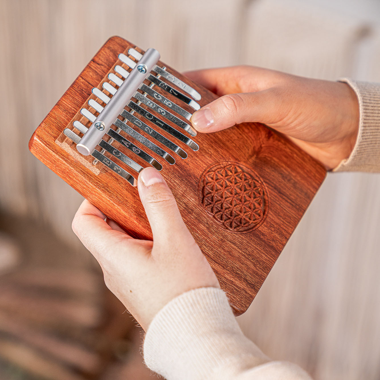 Meinl Sonic Energy Solid "Flower of Life" Kalimba - 10 Töne / Sambesi-Mammutbaumholz (KL1002FOL)
