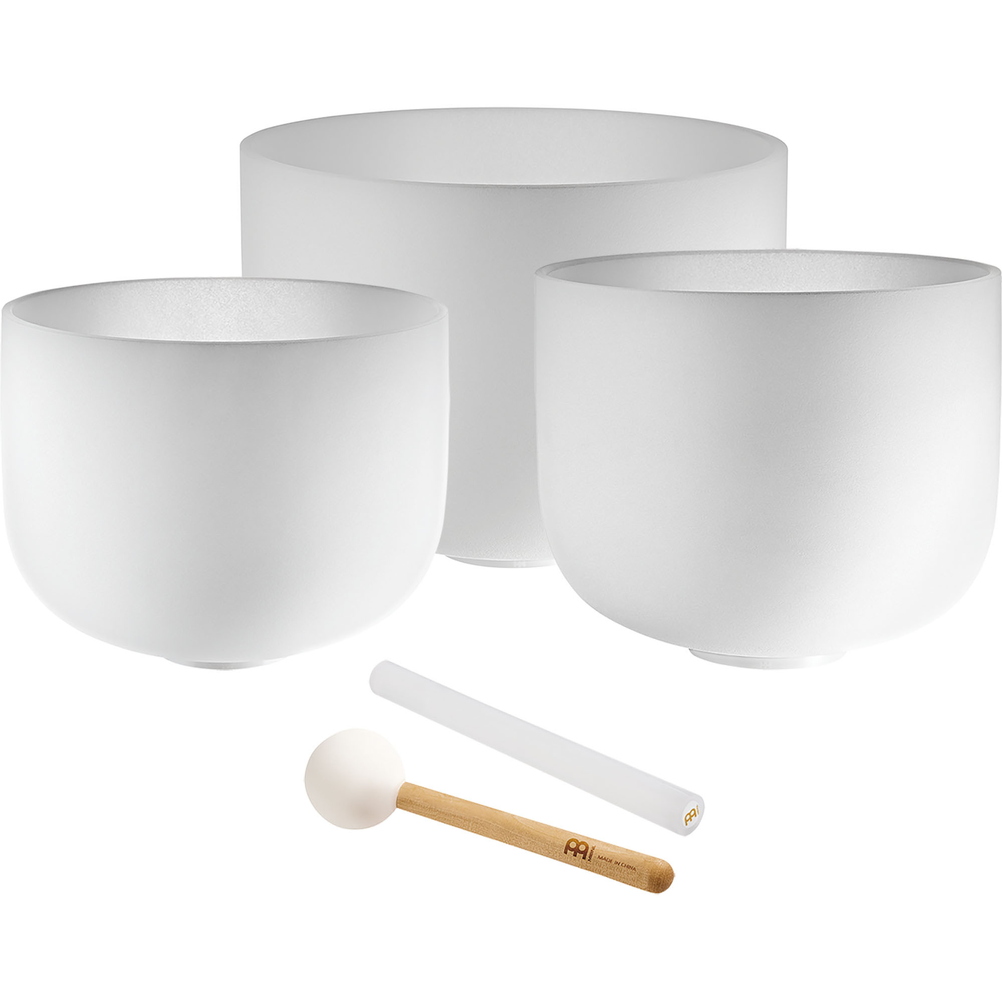 Meinl Sonic Energy 3-teiliges Crystal Singing Bowl Set, A4 / F4 / D4, 432 Hz (CSBSETAFD)