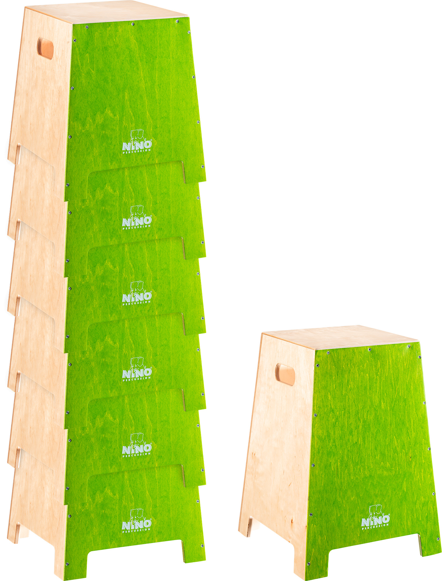 NINO Percussion Stackable Classroom Cajon Group Rhythm Set - 7 teilig (NINOSET990GR)