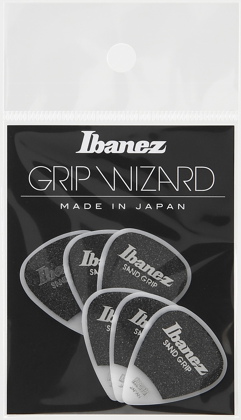 IBANEZ Grip Wizard Series Sand Grip Flat Picks - 6 pcs (PPA14MSG-WH)