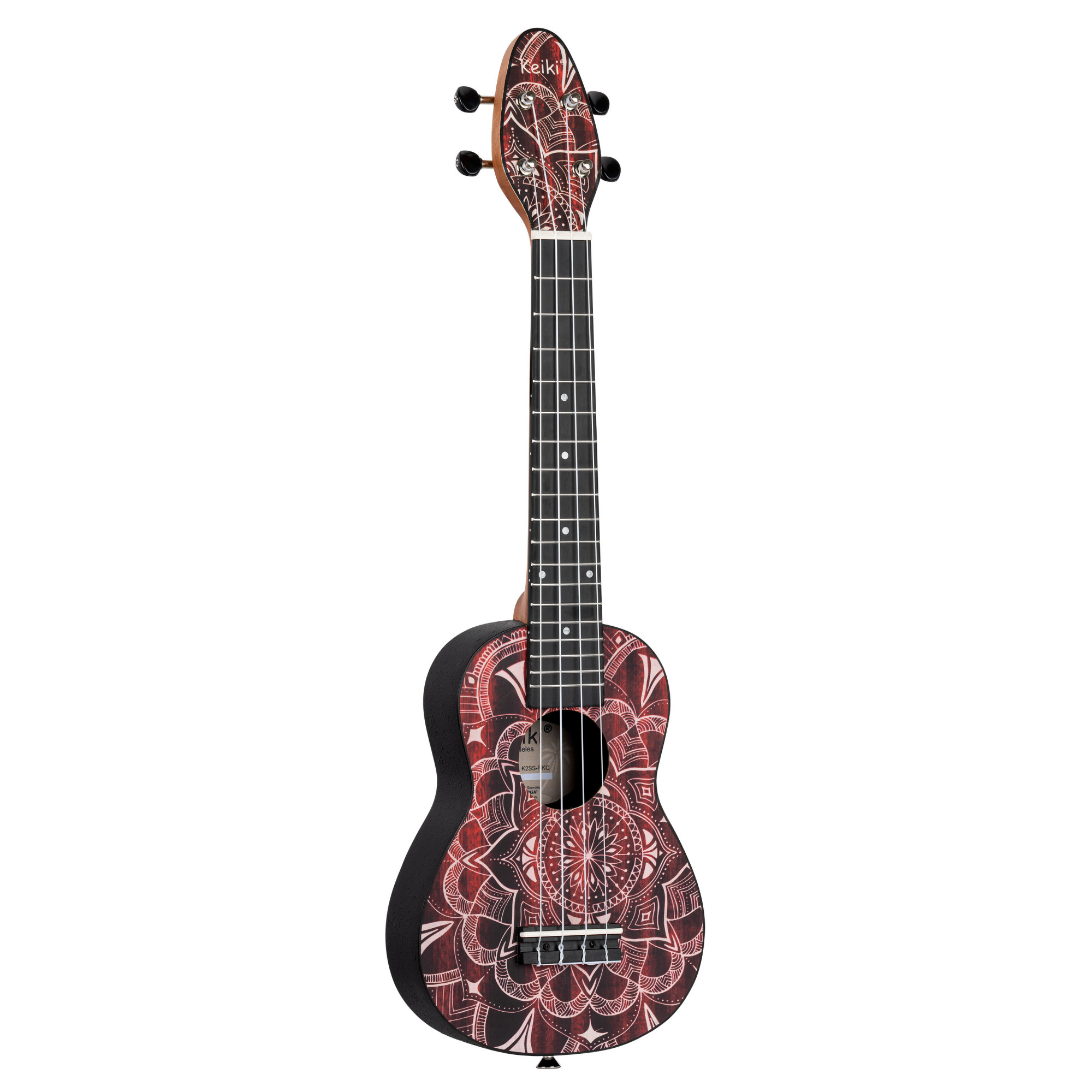 KEIKI K2 Serie Superscale Sopran Ukulele Set - Agathis / Red Kaleidoscope (K2SS-RKC)
