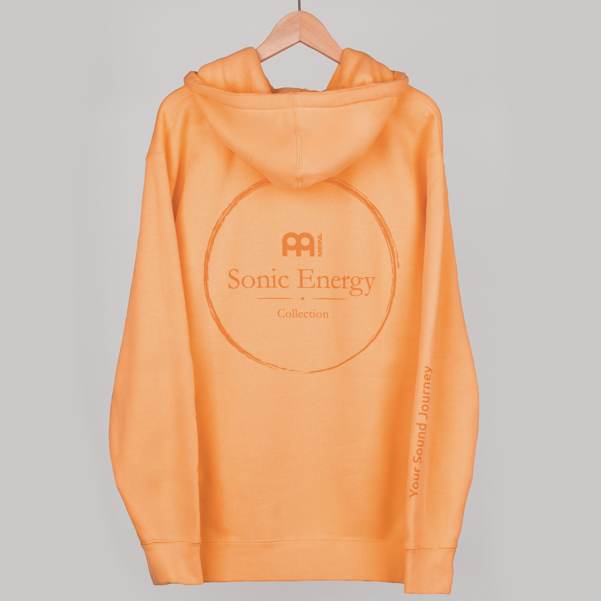 Meinl Sonic Energy Hoodie Peach with light orange front, back & sleeve print (SE-HO-PEA-S)