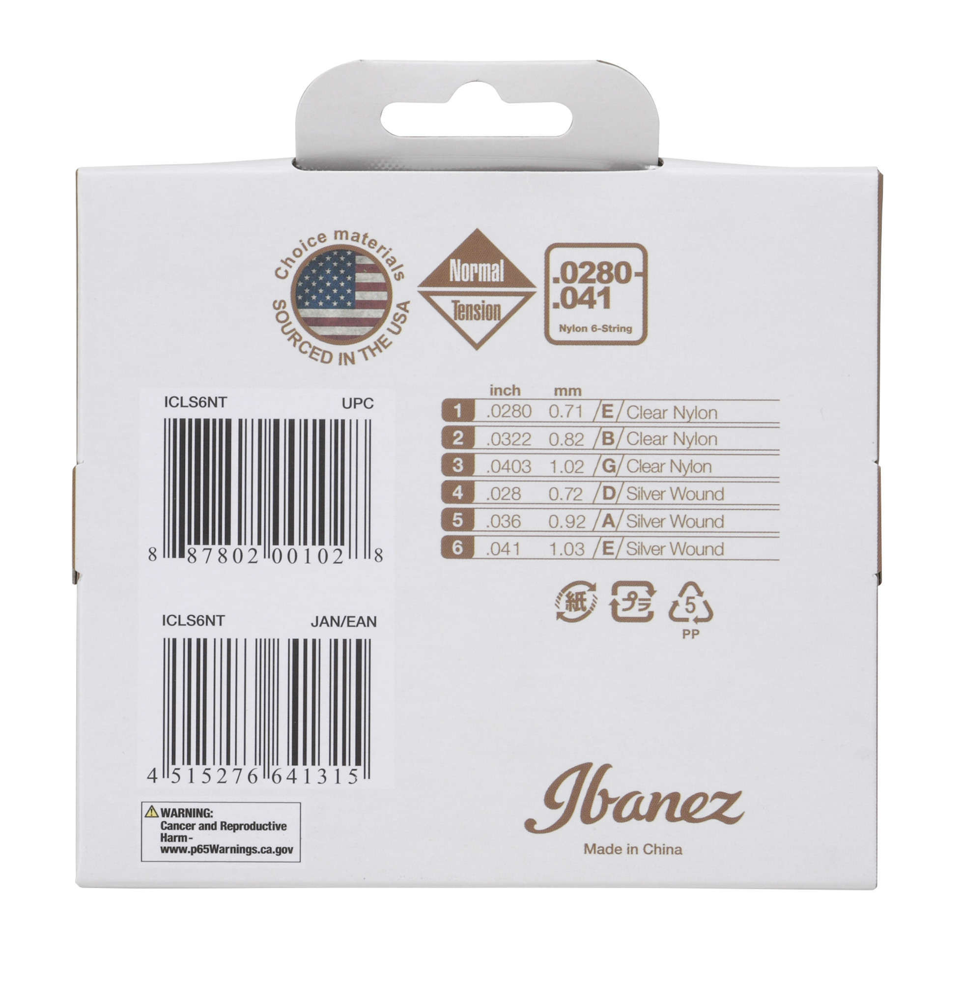 IBANEZ String Set for 6 String Acoustic Guitar - Normal (ICLS6NT)