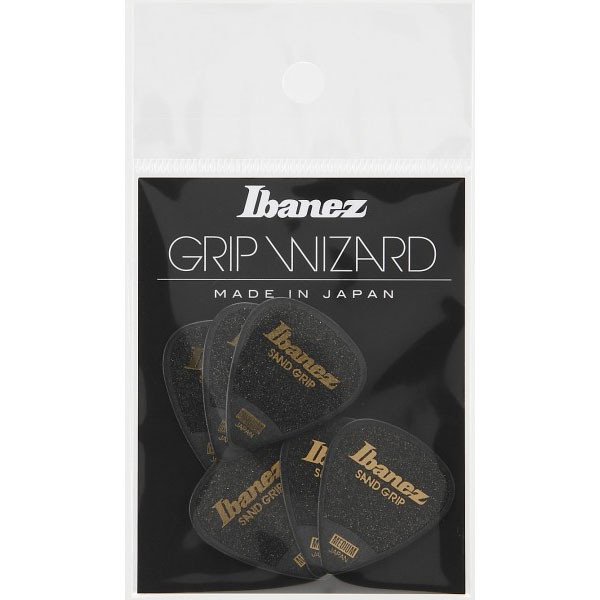 IBANEZ Grip Wizard Series Sand Grip Flat Picks - 6 pcs (PPA14MSG-BK)