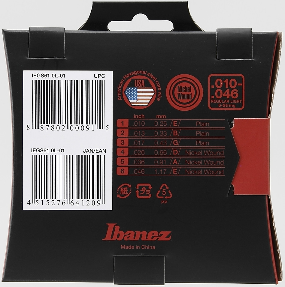 IBANEZ Saiten Set für 6 String E-Gitarre - Regular Light (IEGS61)