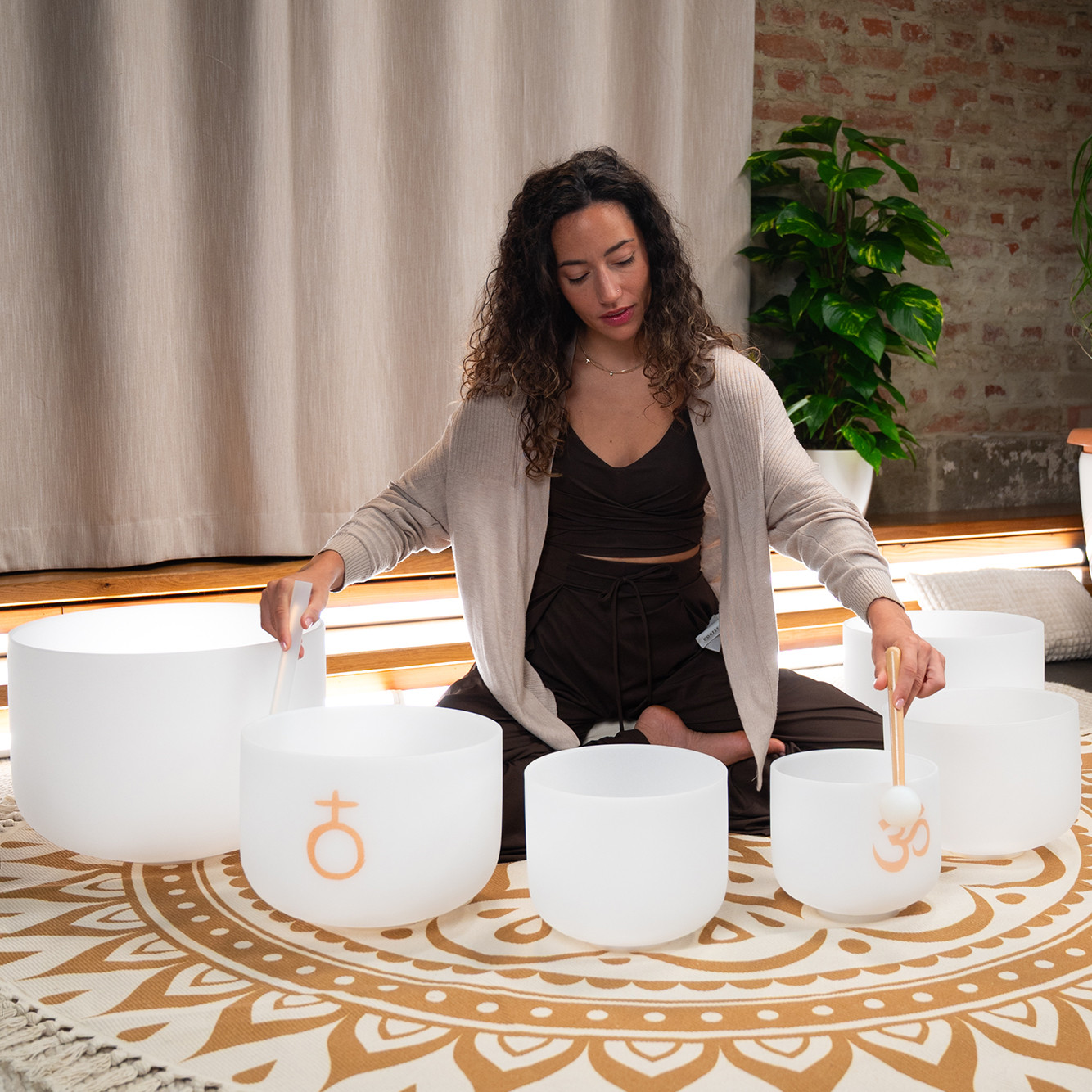 Meinl Sonic Energy 6-teiliges Om Crystal Singing Bowl Set (CSBSETOM6)