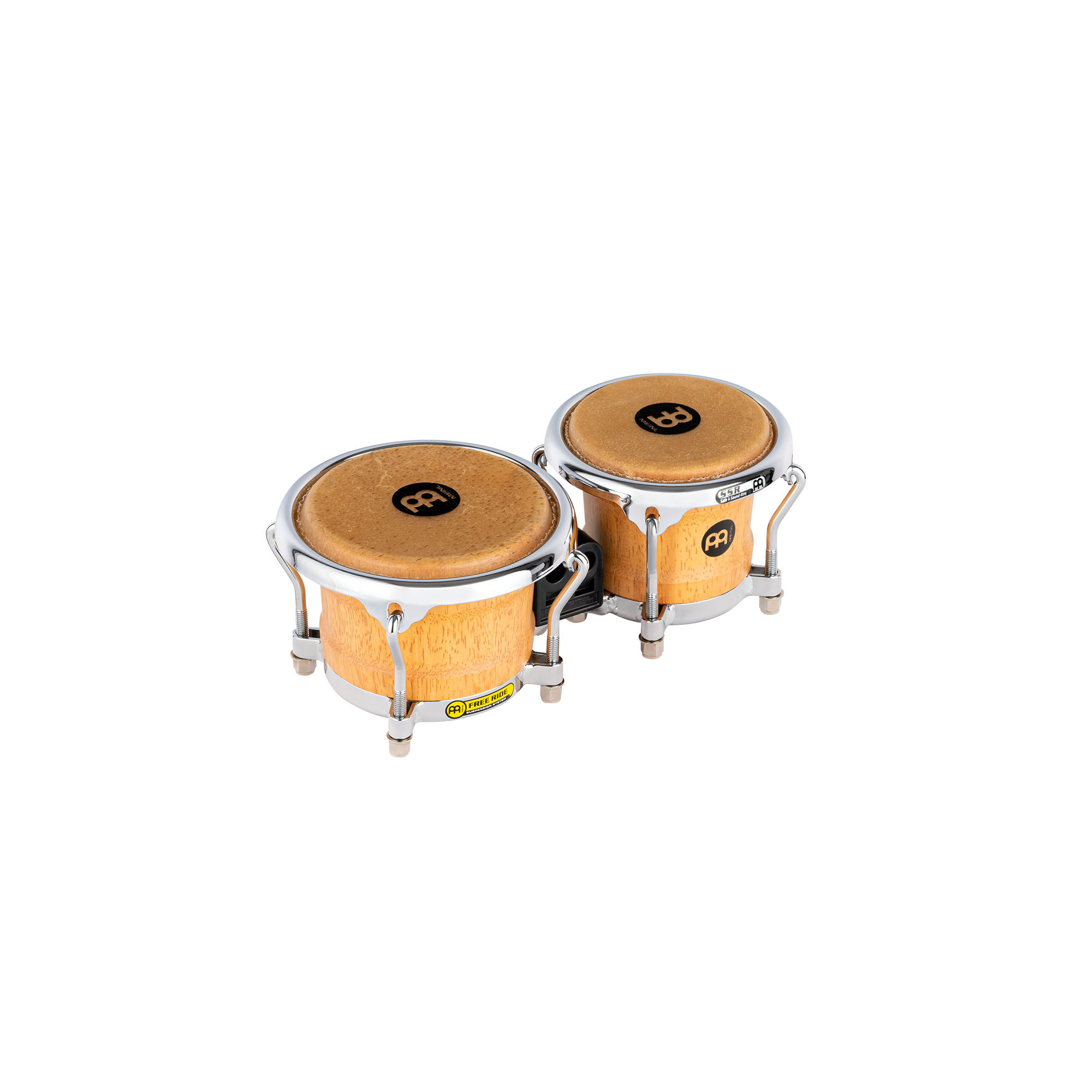 MEINL Percussion Free Ride Mini Holzbongos - Super Natural 3 1/2" MACHO & 4 1/4" HEMBRA (FWB100SNT-M)