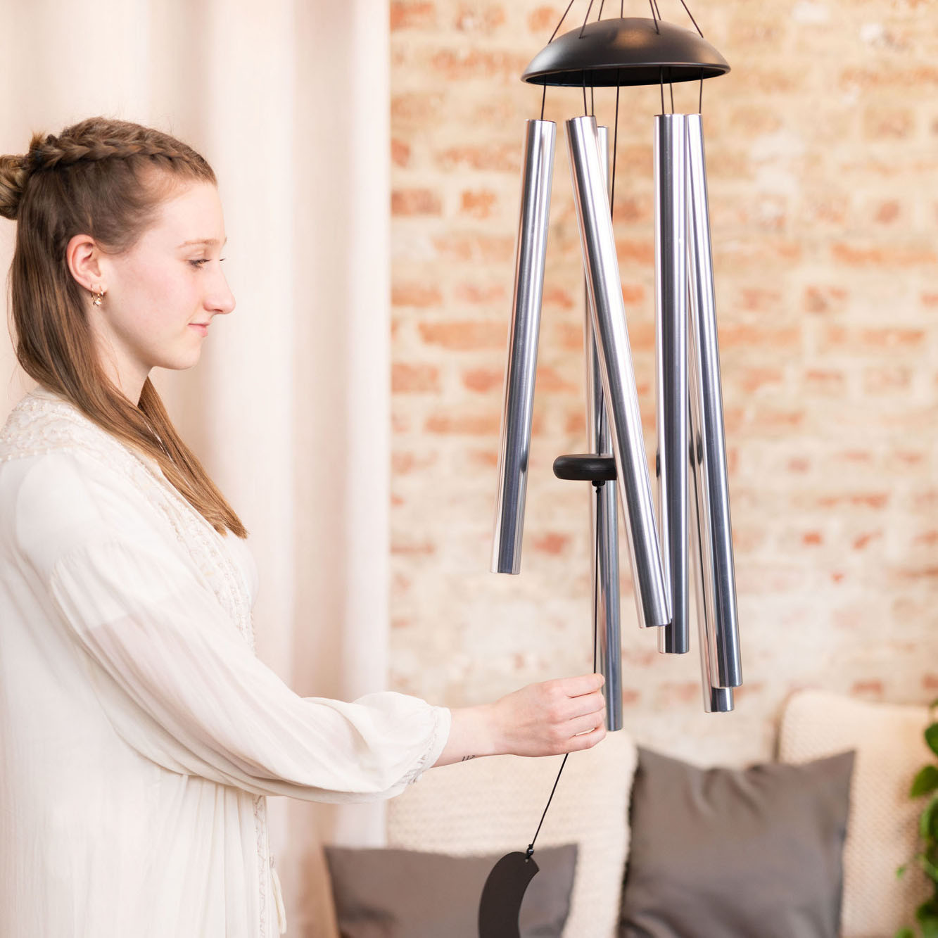 Meinl Sonic Energy Moon Meditation Chime 44"/110 cm - 432 Hz - Round Arch/Silver (MMC44S)