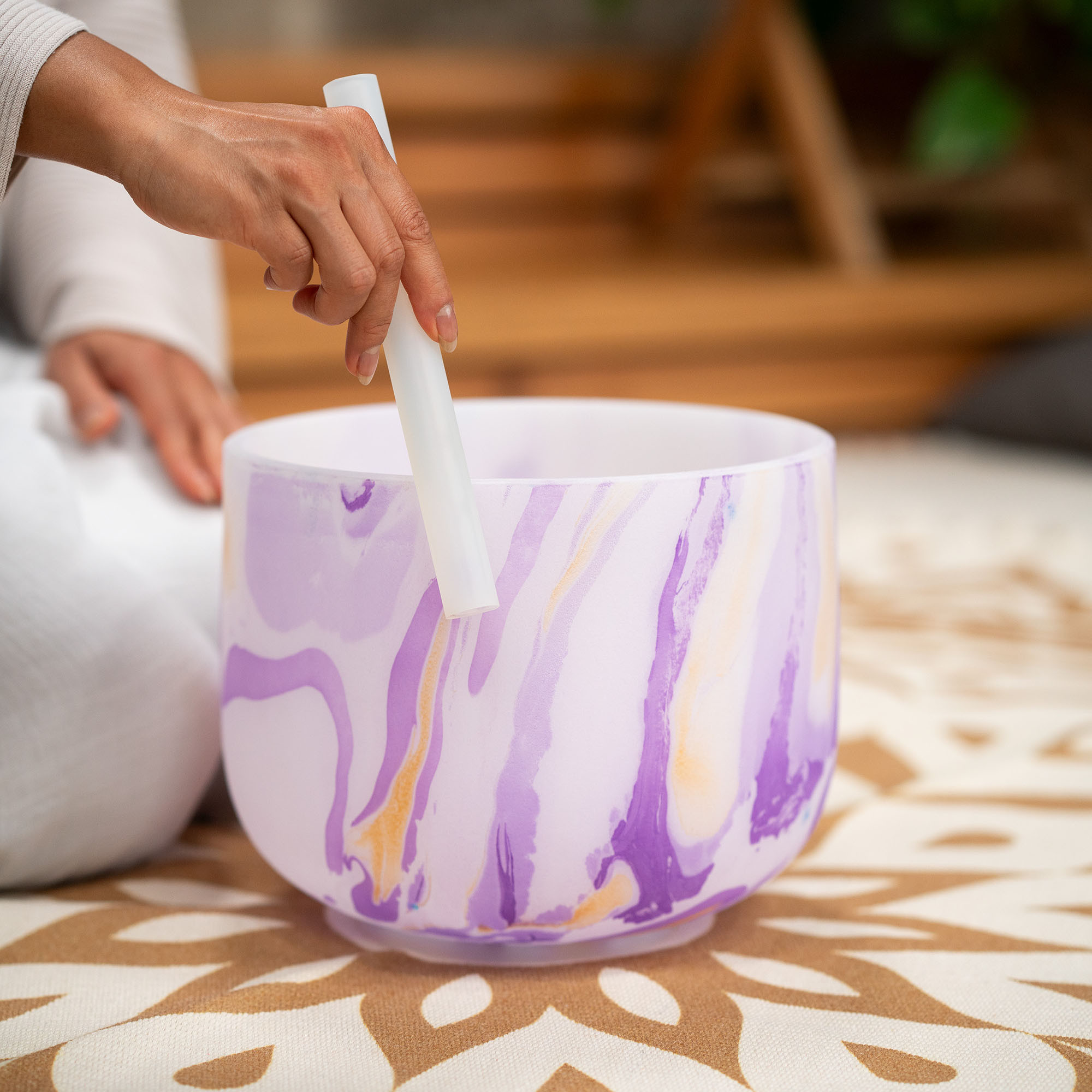 Meinl Sonic Energy 10" Marble Crystal Singing Bowl B4, Purple, 432 Hz, Crown Chakra (MCSB10B)