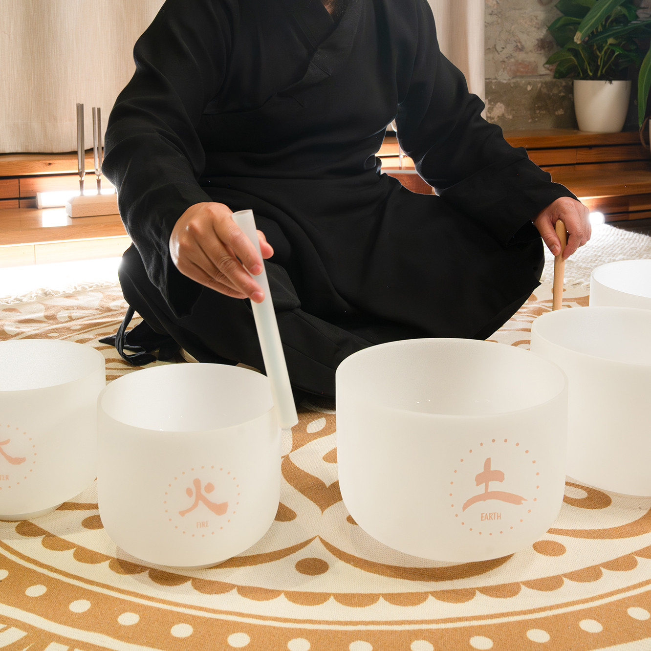 Meinl Sonic Energy 5-teiliges TCM Crystal Singing Bowl Set - Elemente (TCMCSBSET5)