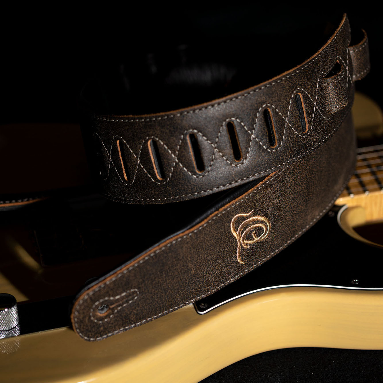 ORTEGA Genuine-Leather Guitar-Strap - Desert Stone (OSAR-3)
