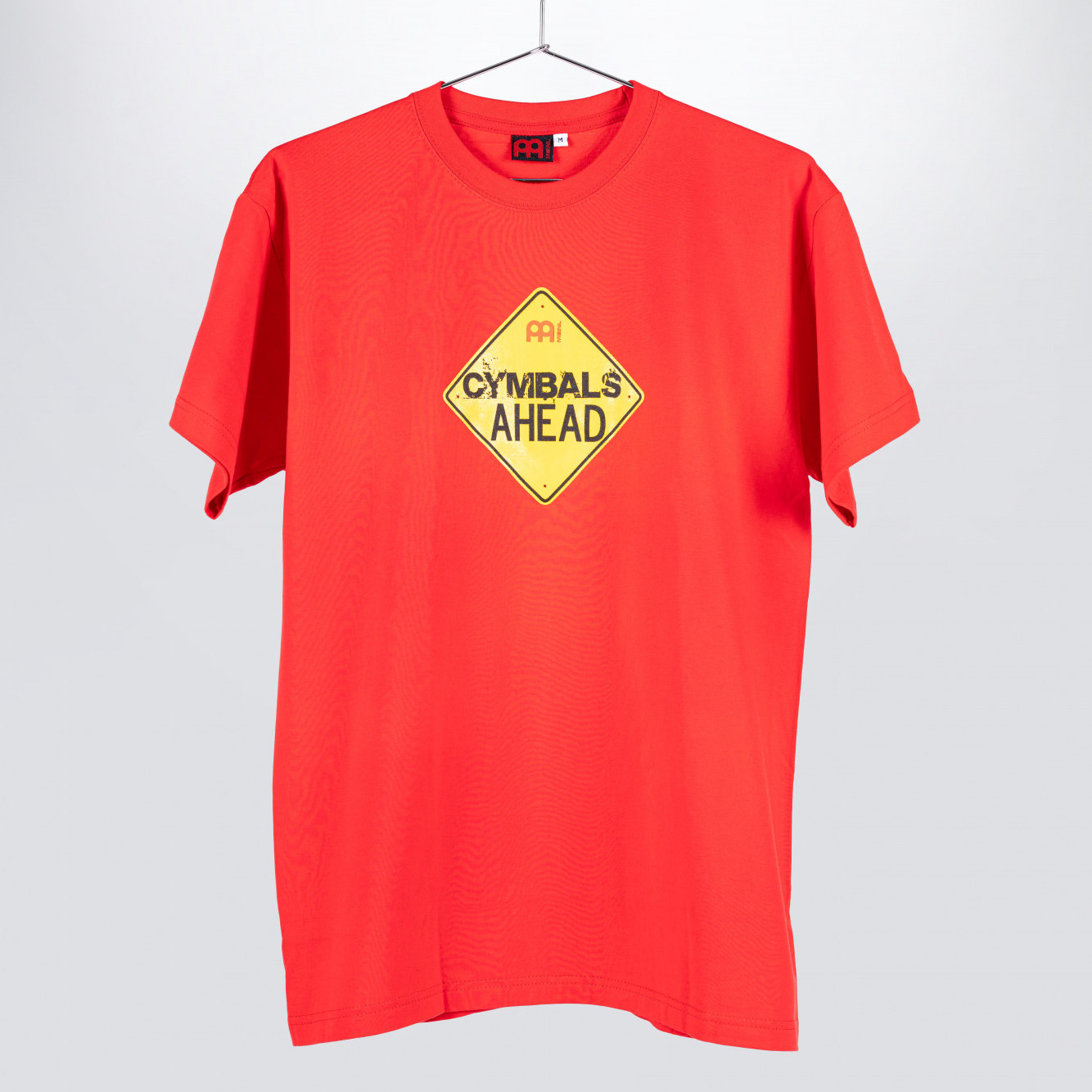 Meinl red t-shirt with imprinted Cymbals Ahead logo on chest (M44-XXL)