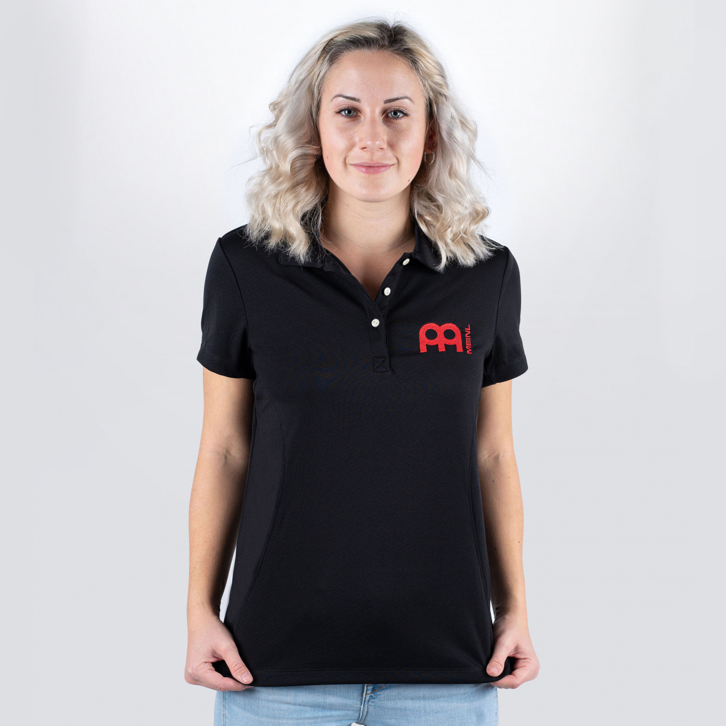 Meinl Polo-Shirt schwarz mit rotem Meinl Logo (M28P-S)