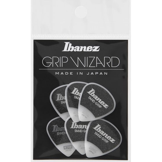 IBANEZ Grip Wizard Series Sand Grip Flat Picks - 6 pcs (PPA16MSG-WH)