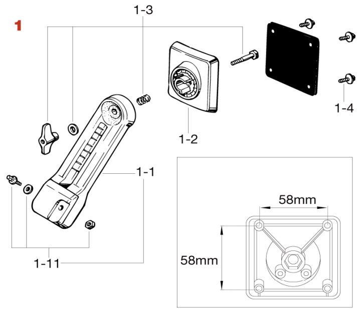 TAMA Bass Drum Spur / Spur Bracket for Starclassic - Spur bracket(player's right) - Brushed nickel plated (MSB30RH)