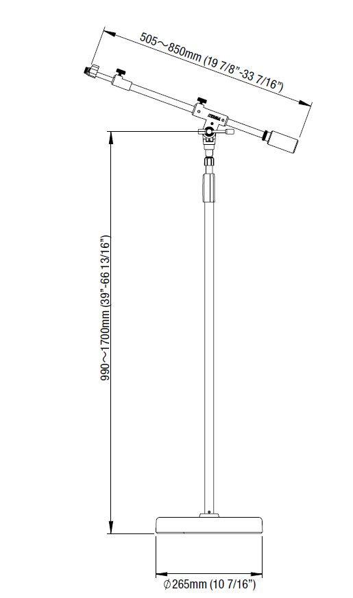 TAMA Iron Works Studio Series Teleskopausleger Mikrofonständer - Runder Sockel (MS736RBK)
